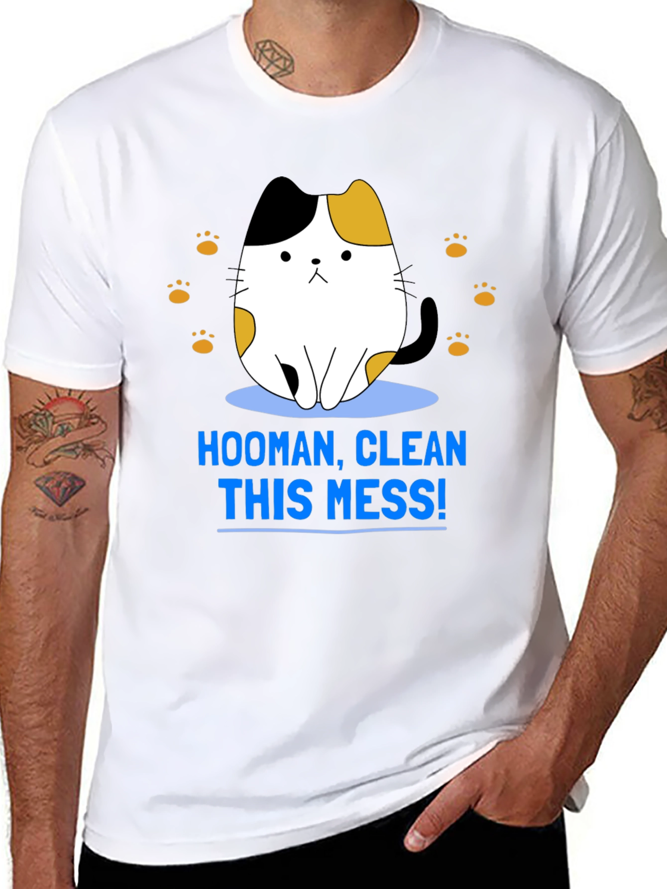 Hooman Clean This Mess Funny Cat T-Shirt