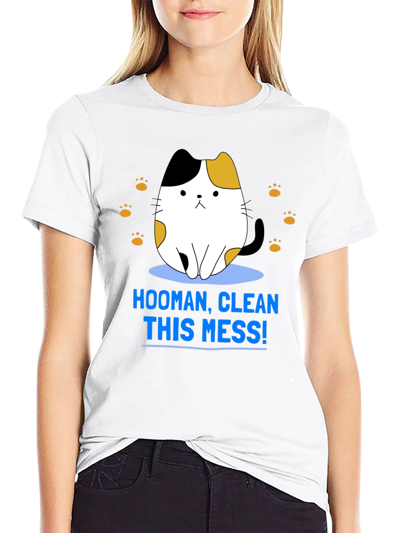 Hooman Clean This Mess Funny Cat T-Shirt