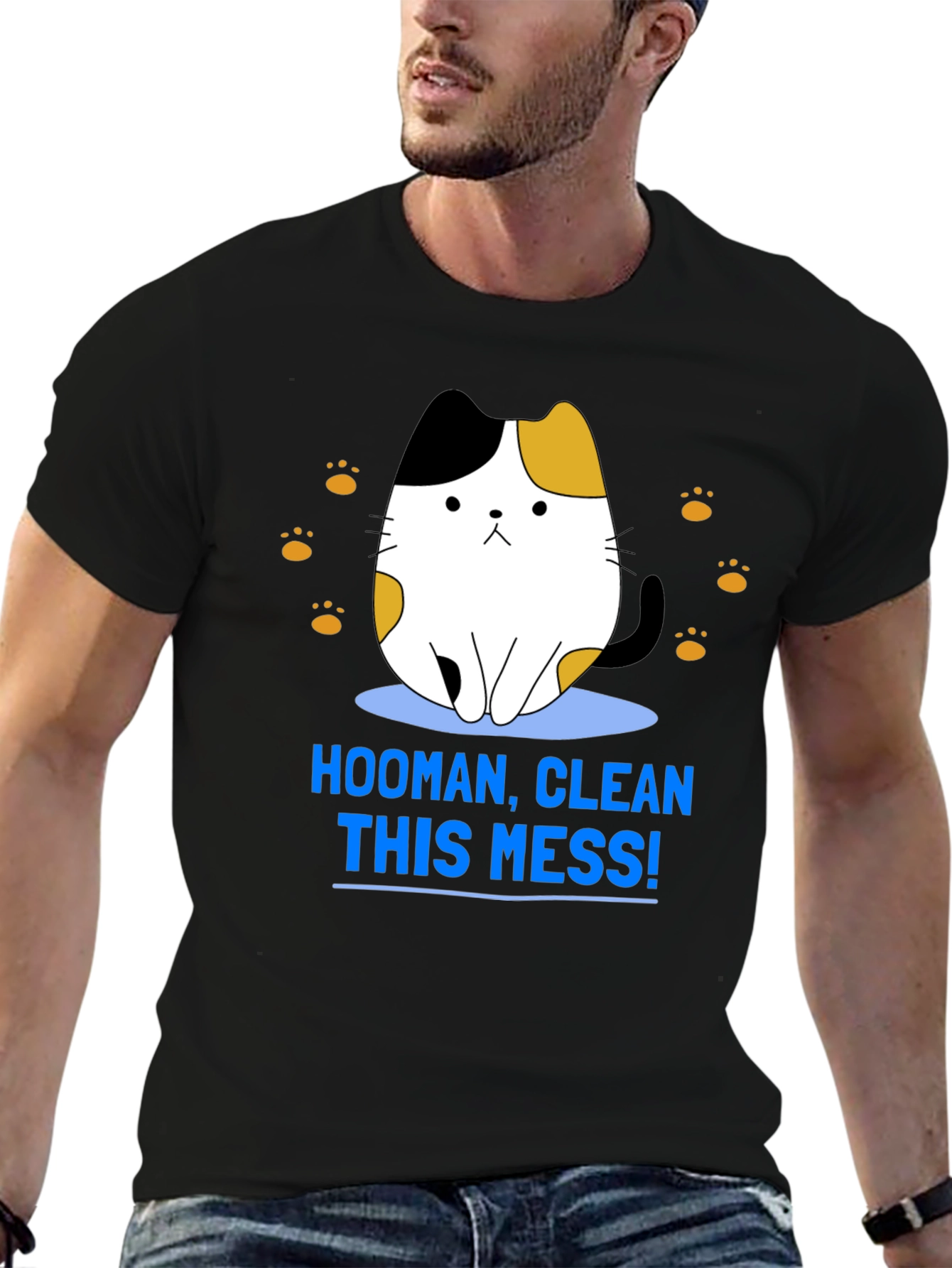 Hooman Clean This Mess Funny Cat T-Shirt