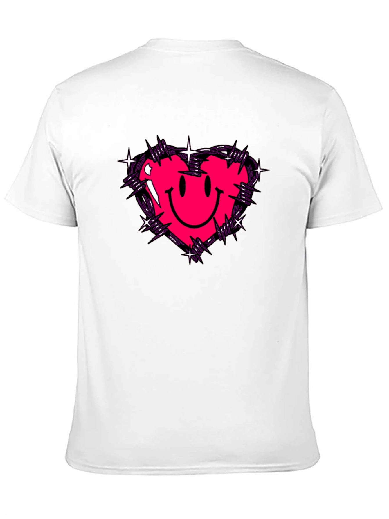 Barbed Heart Smiley Face Graphic Tee