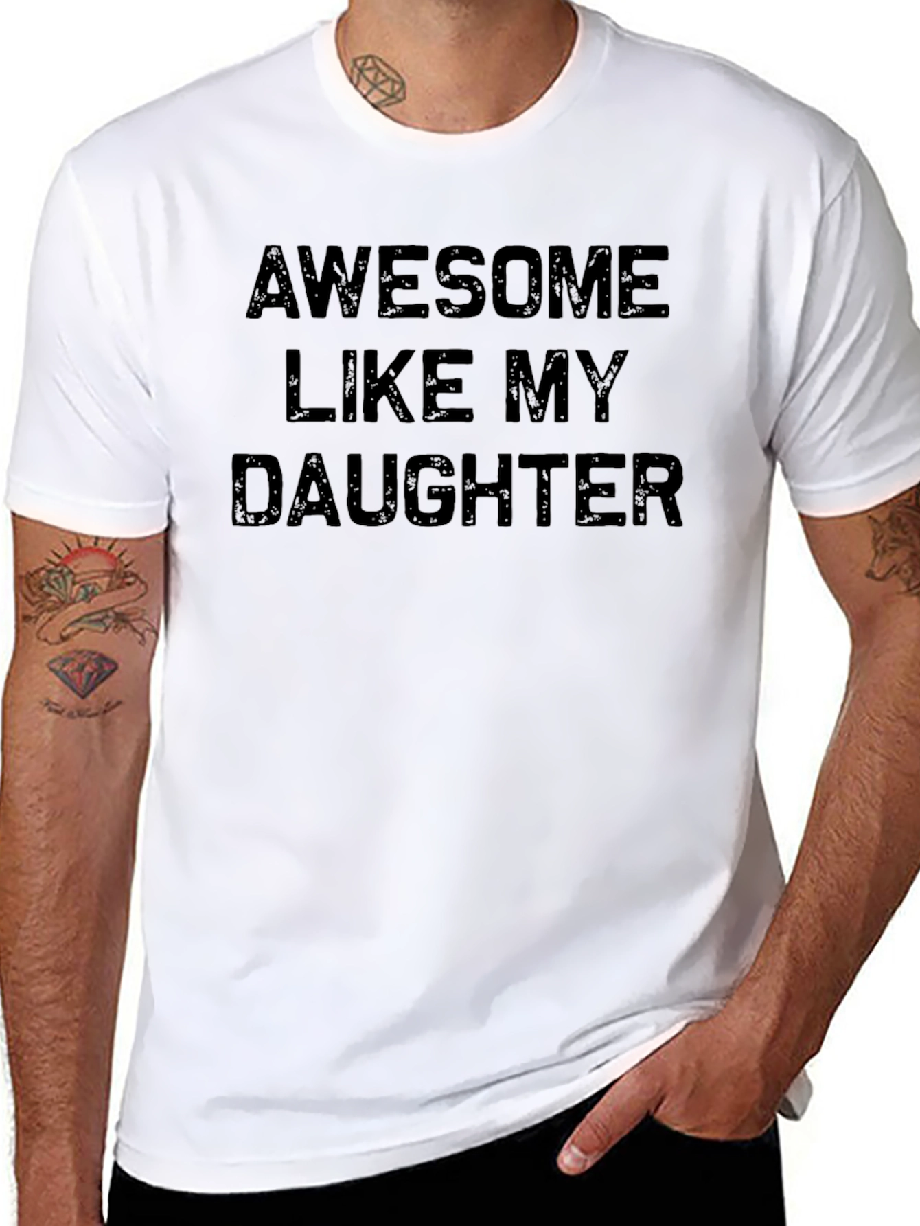 Awesome Like My Daughter Black Graphic Tee