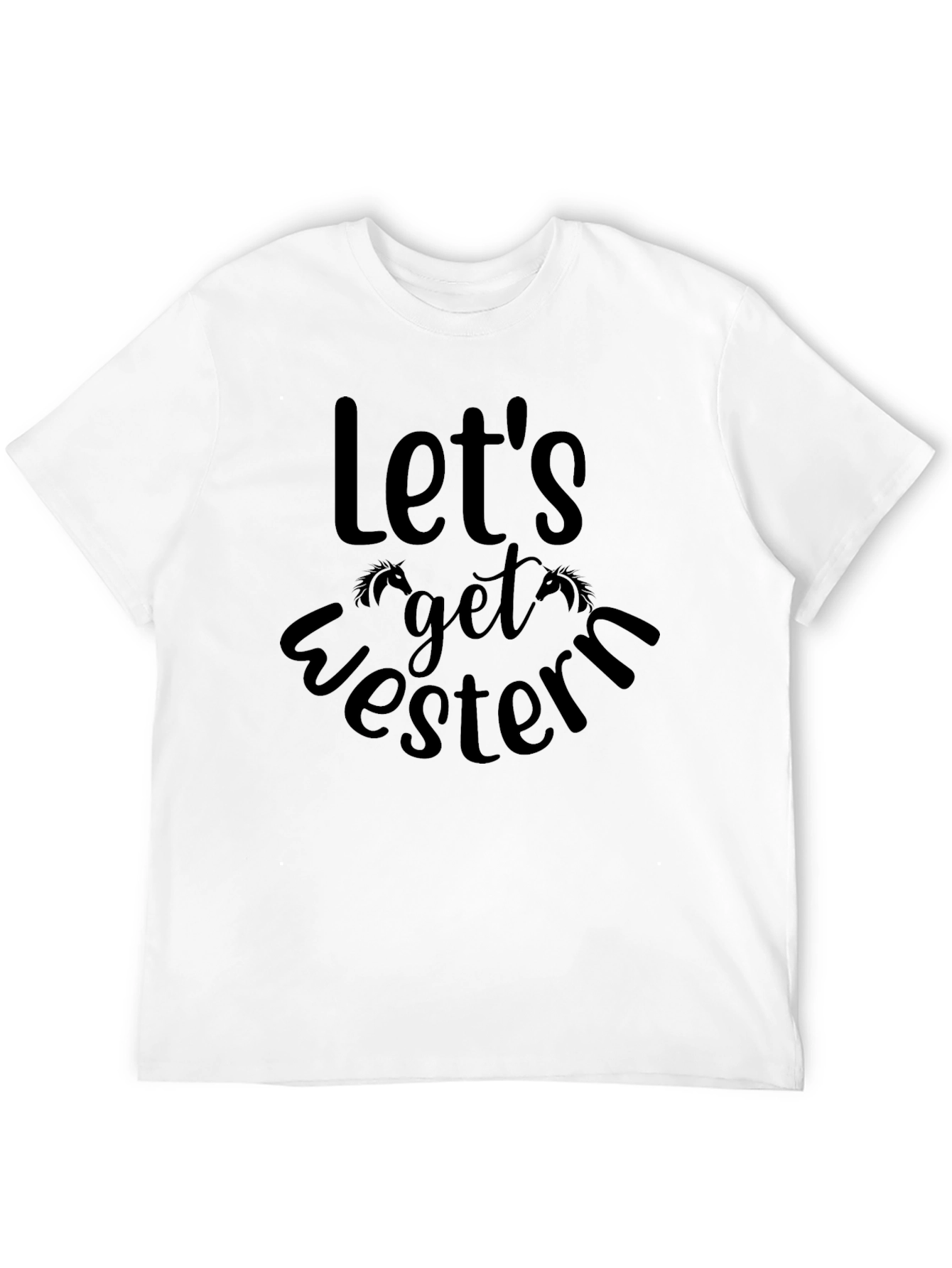 Lets Get Western Graphic Tee - Black Cotton Blend