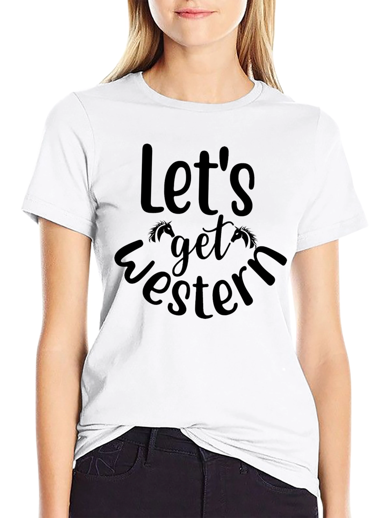 Lets Get Western Graphic Tee - Black Cotton Blend