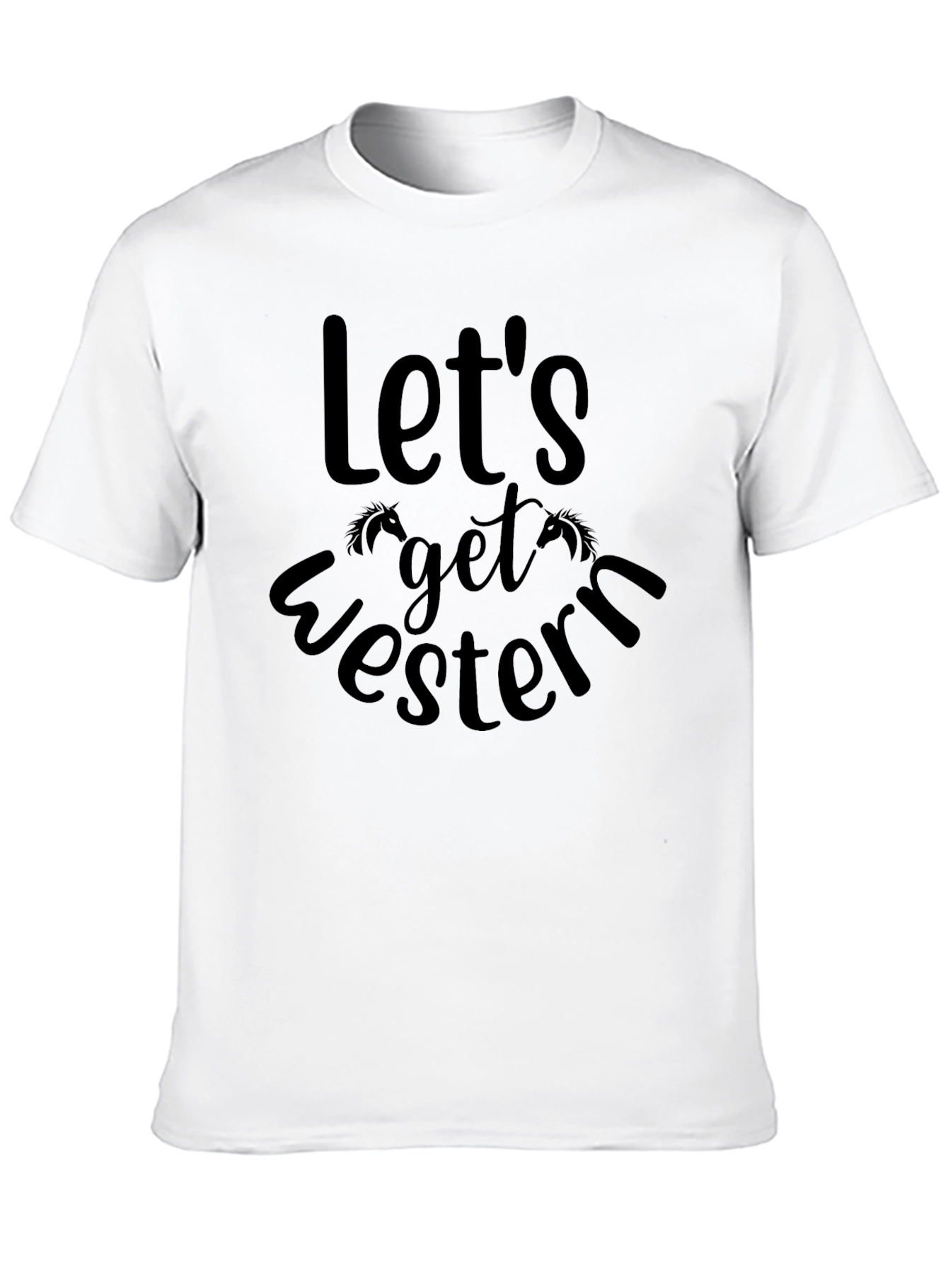 Lets Get Western Graphic Tee - Black Cotton Blend