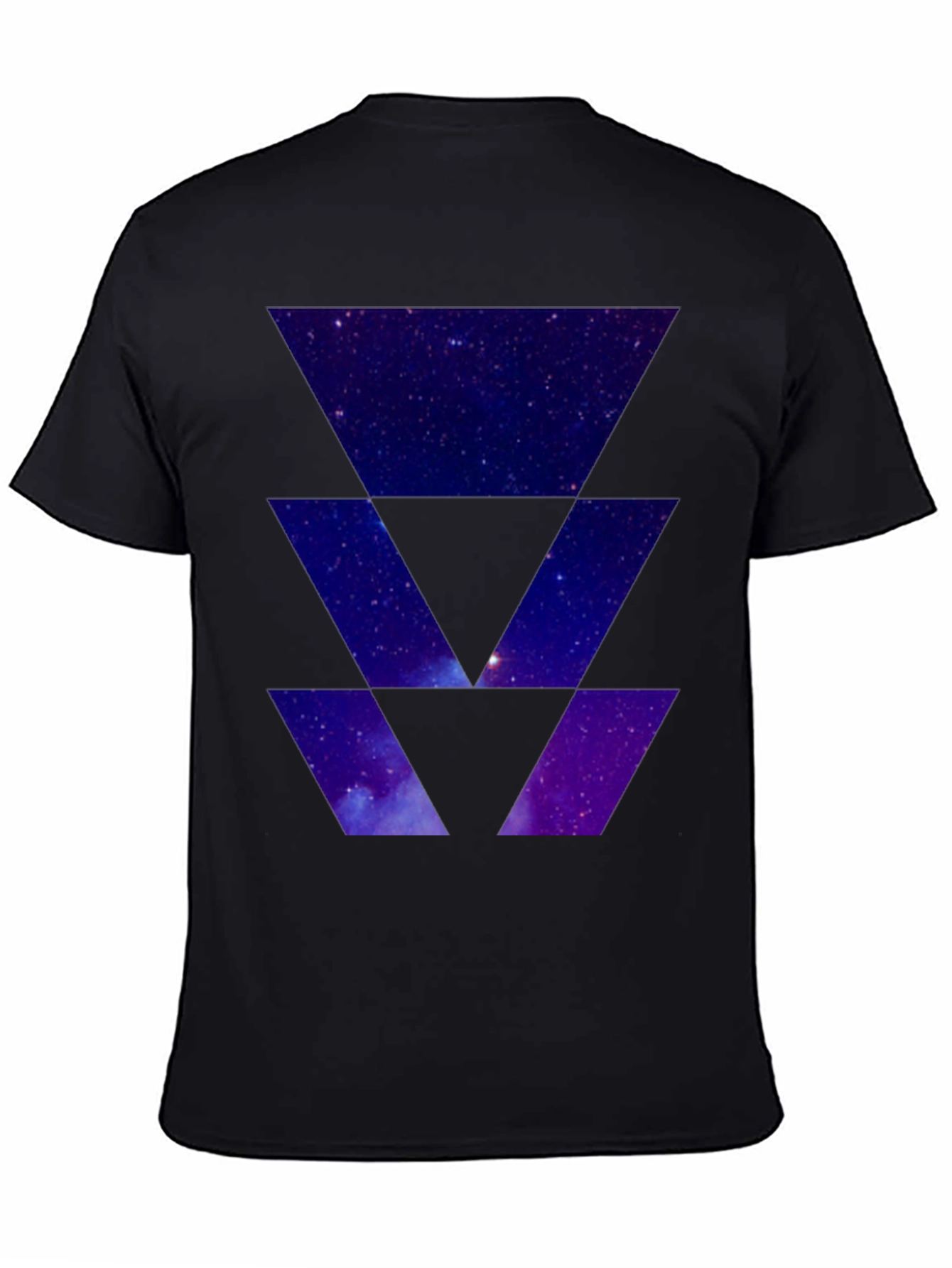 Galaxy Triangles Graphic Black T-Shirt