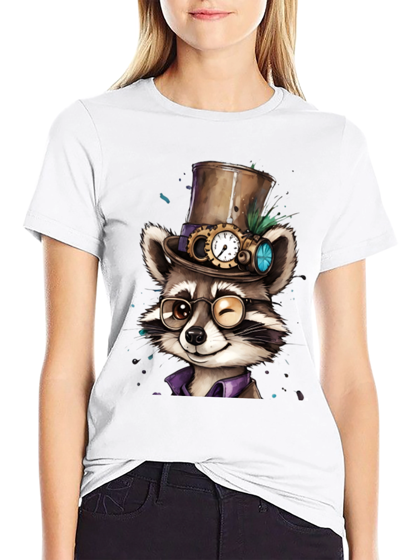 Steampunk Raccoon Graphic Tee