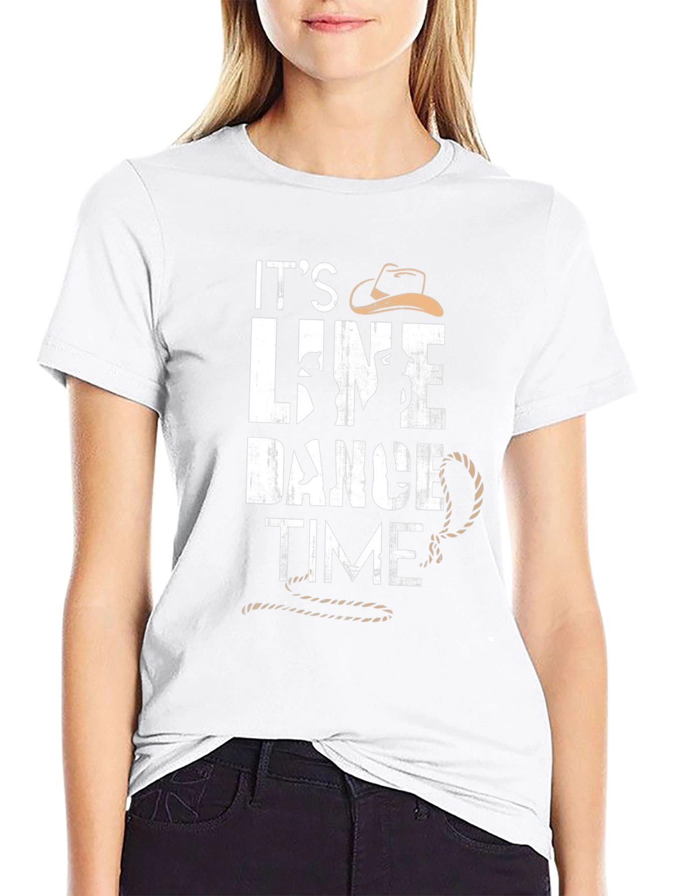 Line Dance Time Black Graphic Tee