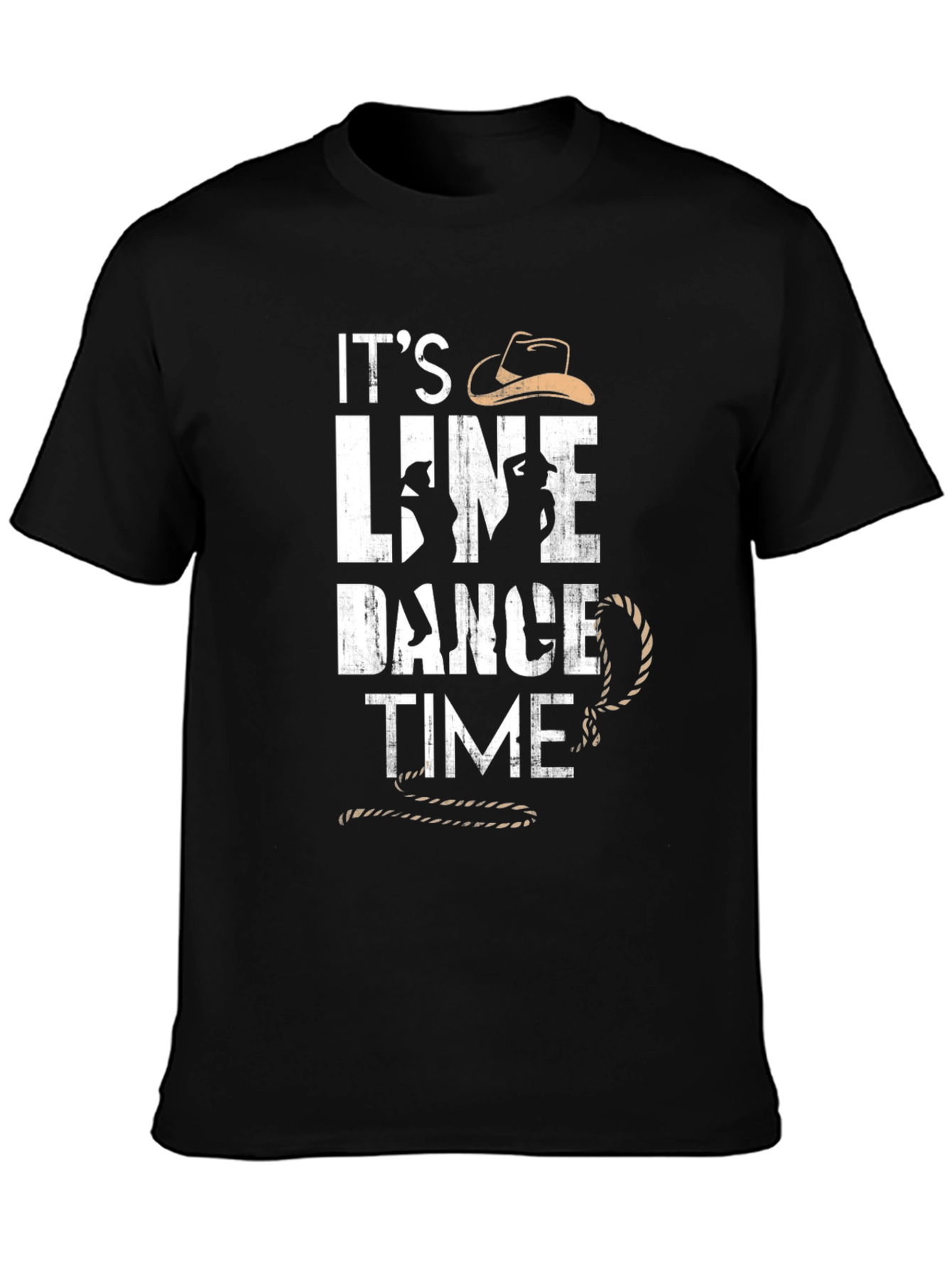 Line Dance Time Black Graphic Tee