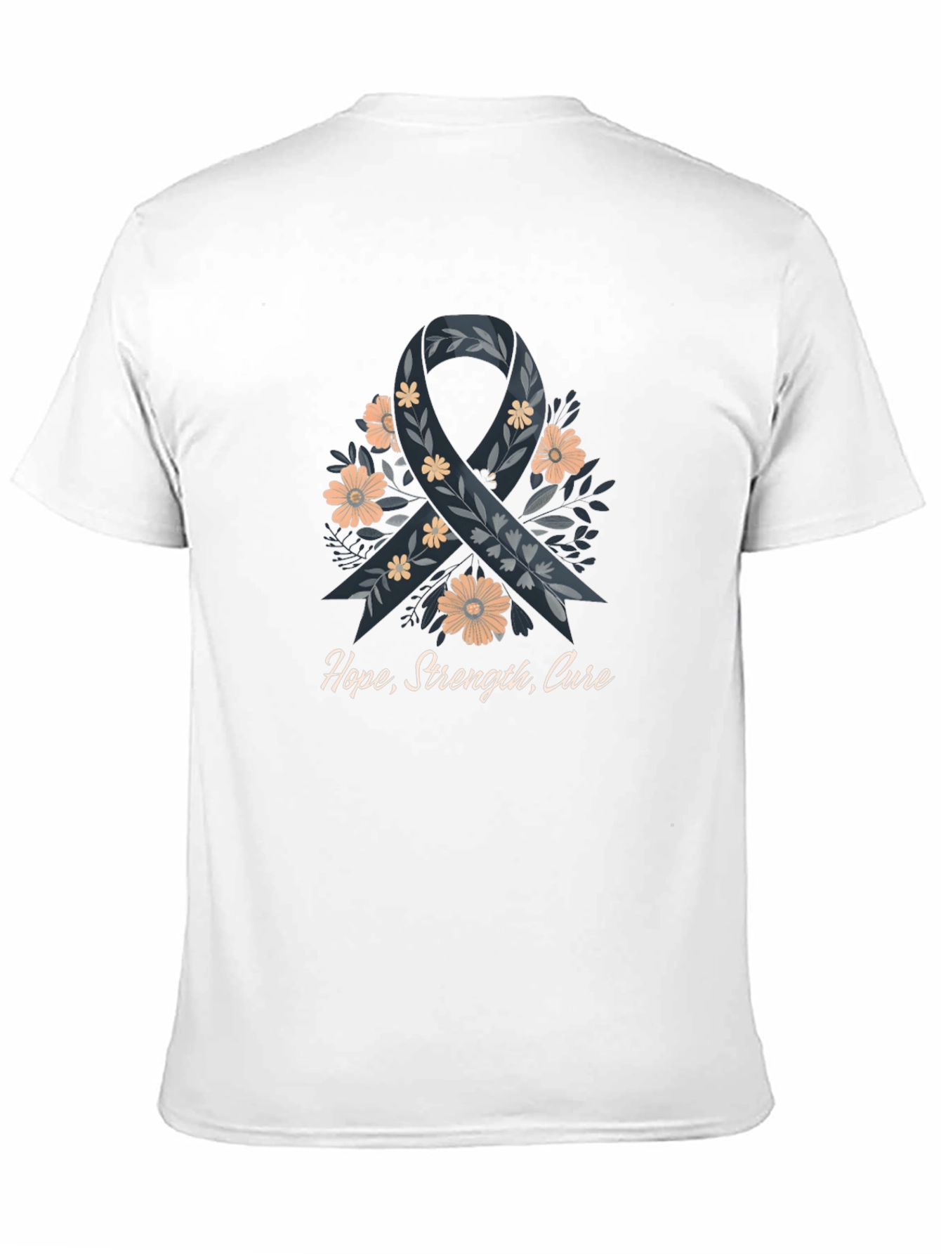 Hope Strength Cure T-Shirt Ribbon Floral