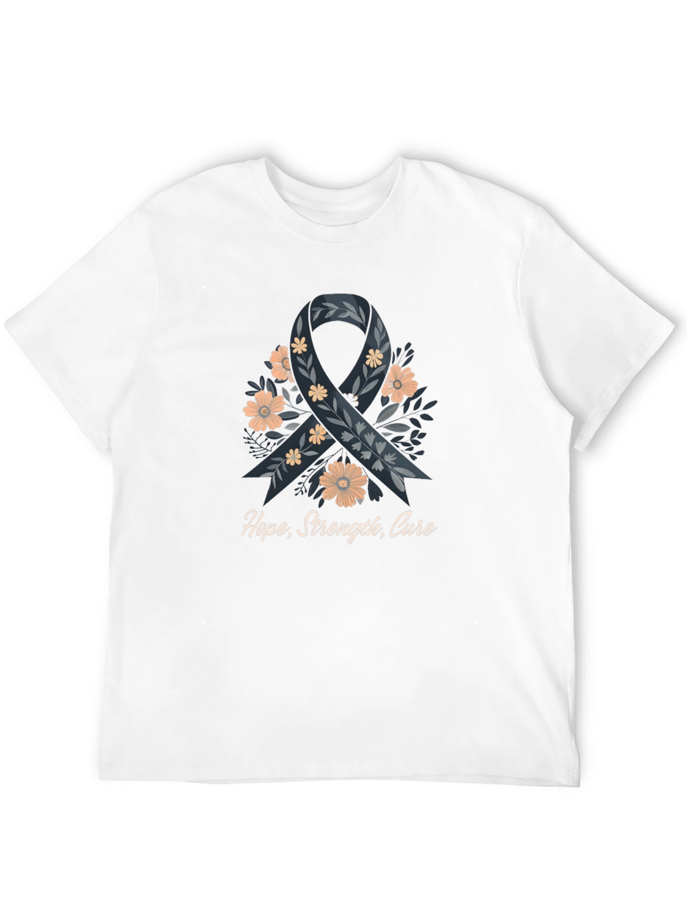 Hope Strength Cure T-Shirt Ribbon Floral