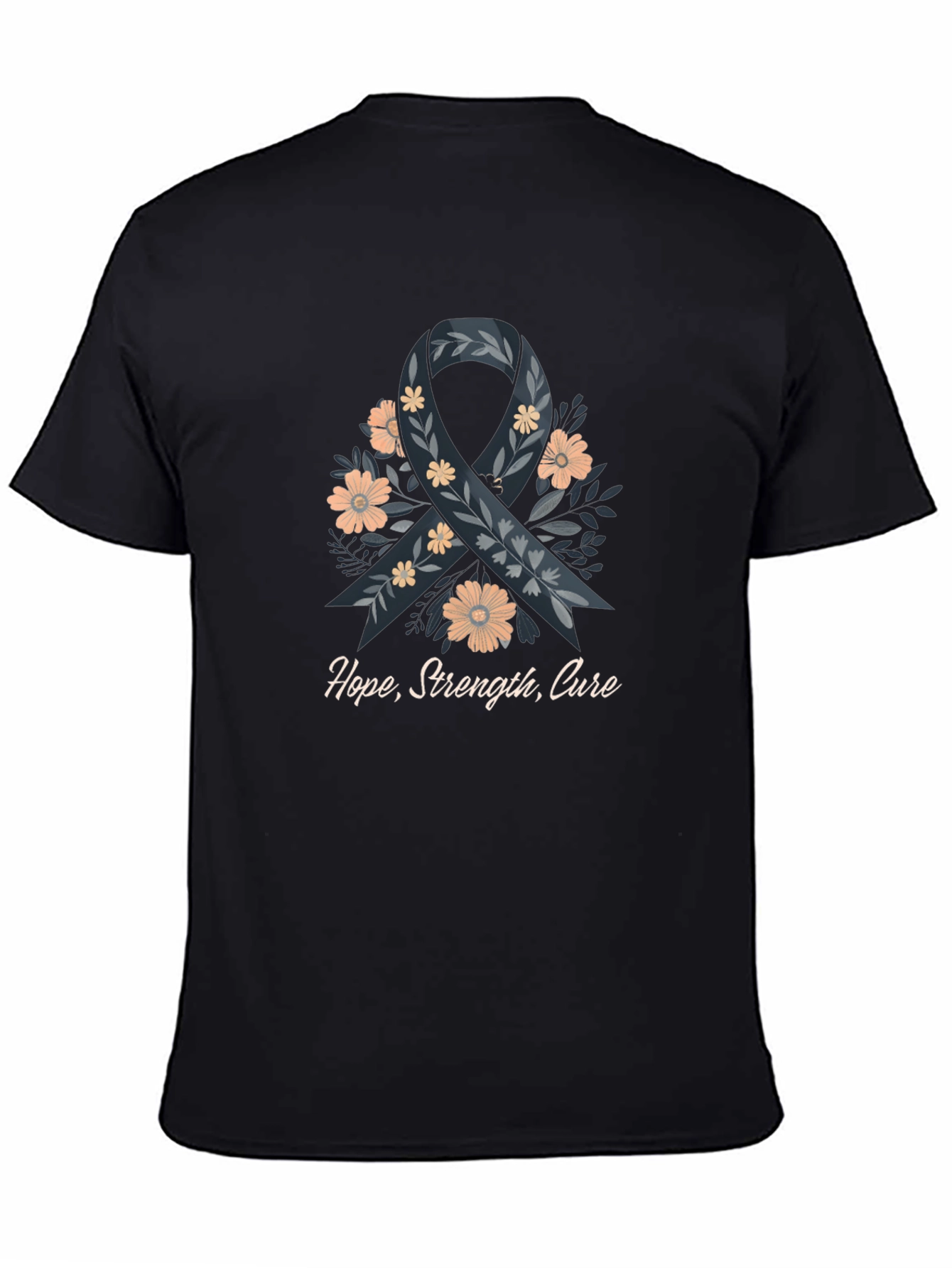 Hope Strength Cure T-Shirt Ribbon Floral