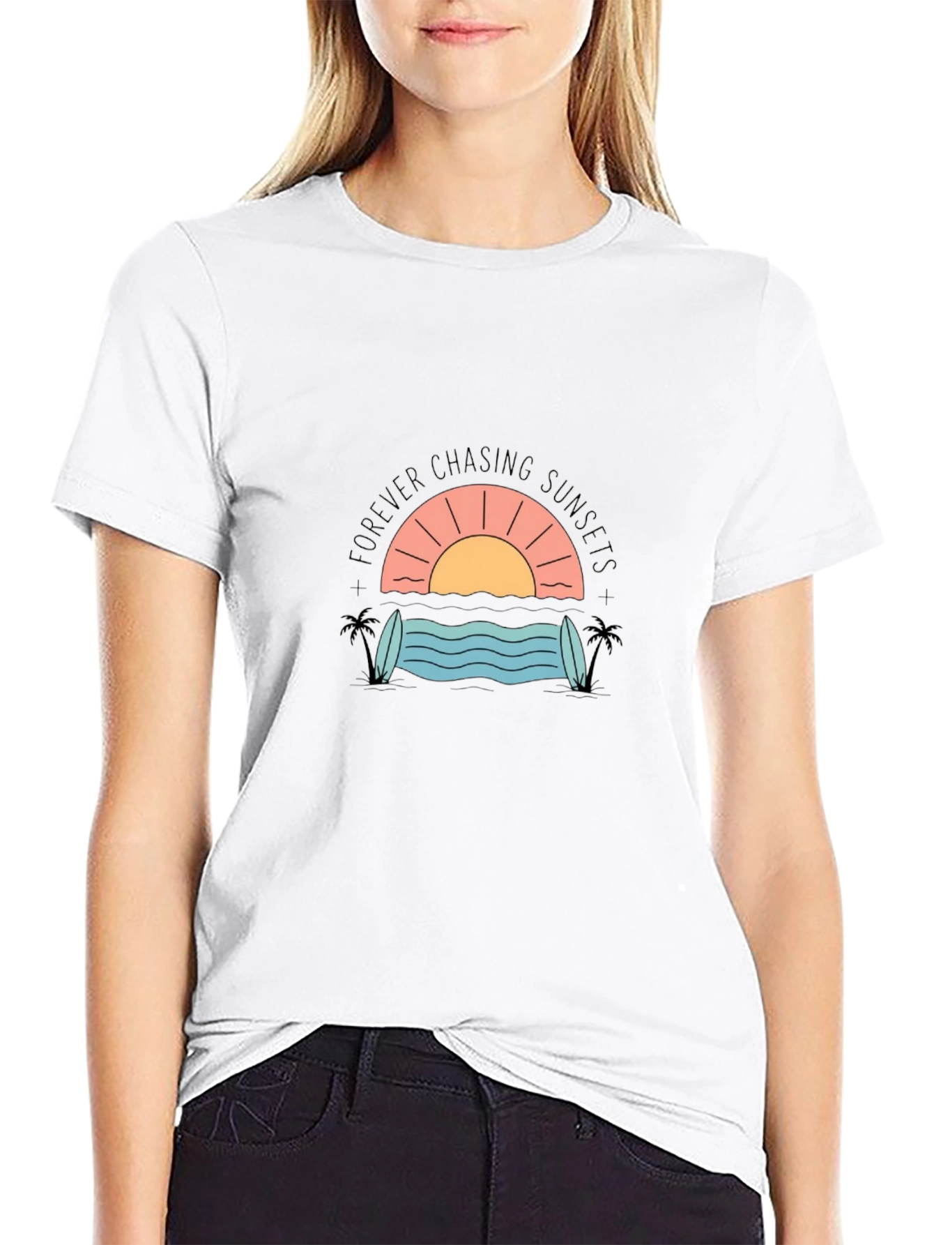 Sunset Chaser Graphic Tee - Black