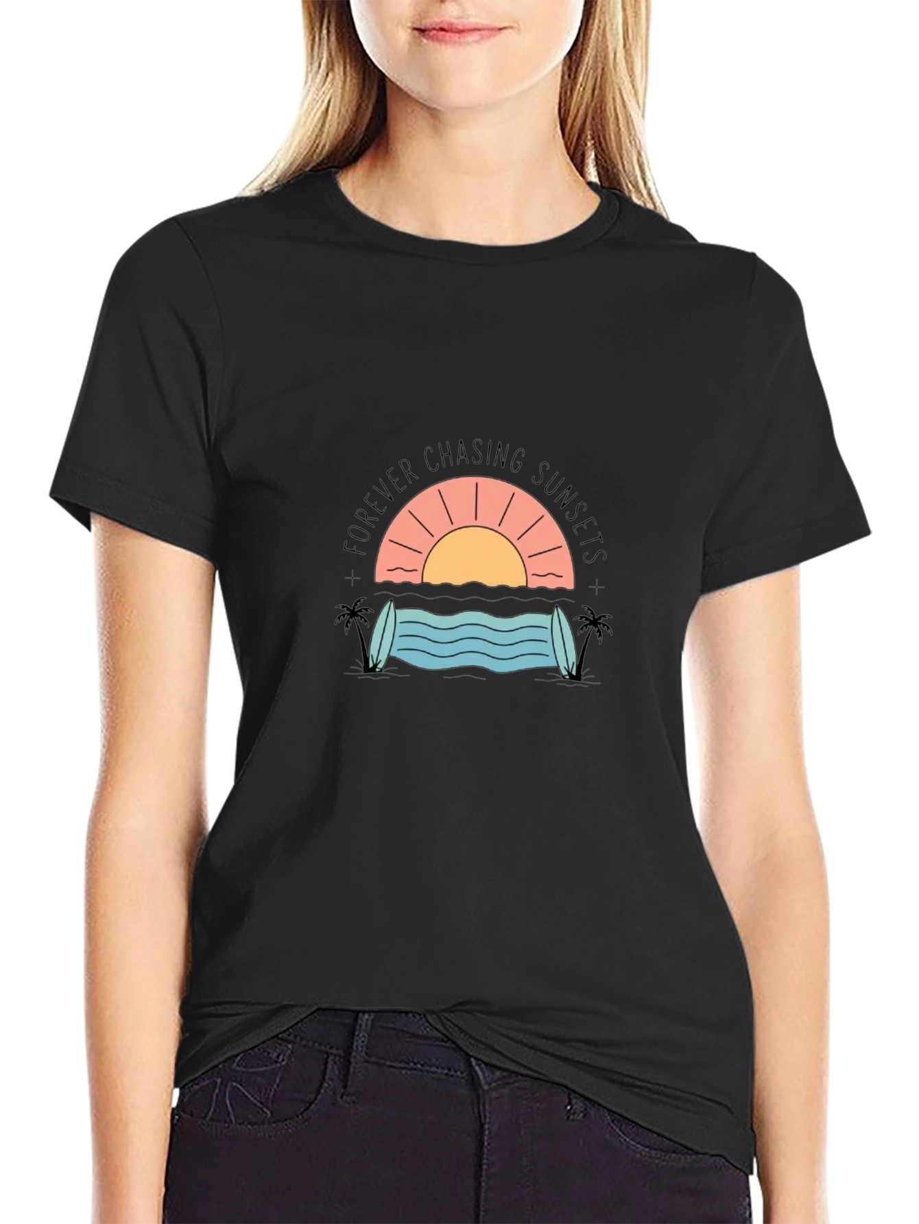 Sunset Chaser Graphic Tee - Black
