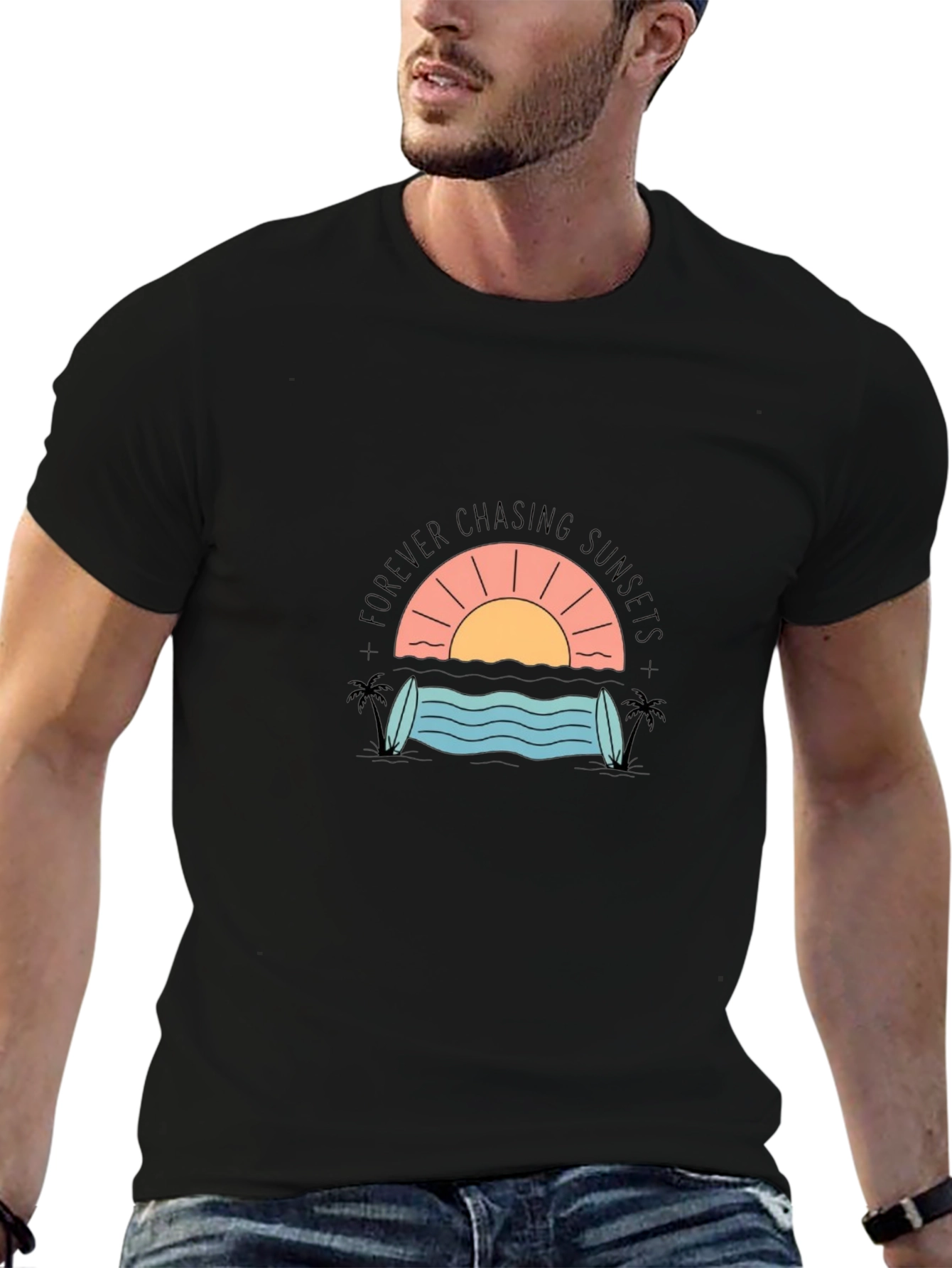 Sunset Chaser Graphic Tee - Black