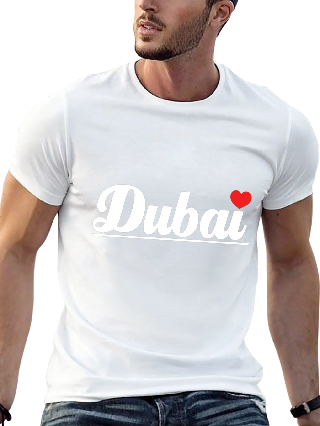 Dubai Love Graphic Tee - Trendy Black T-Shirt