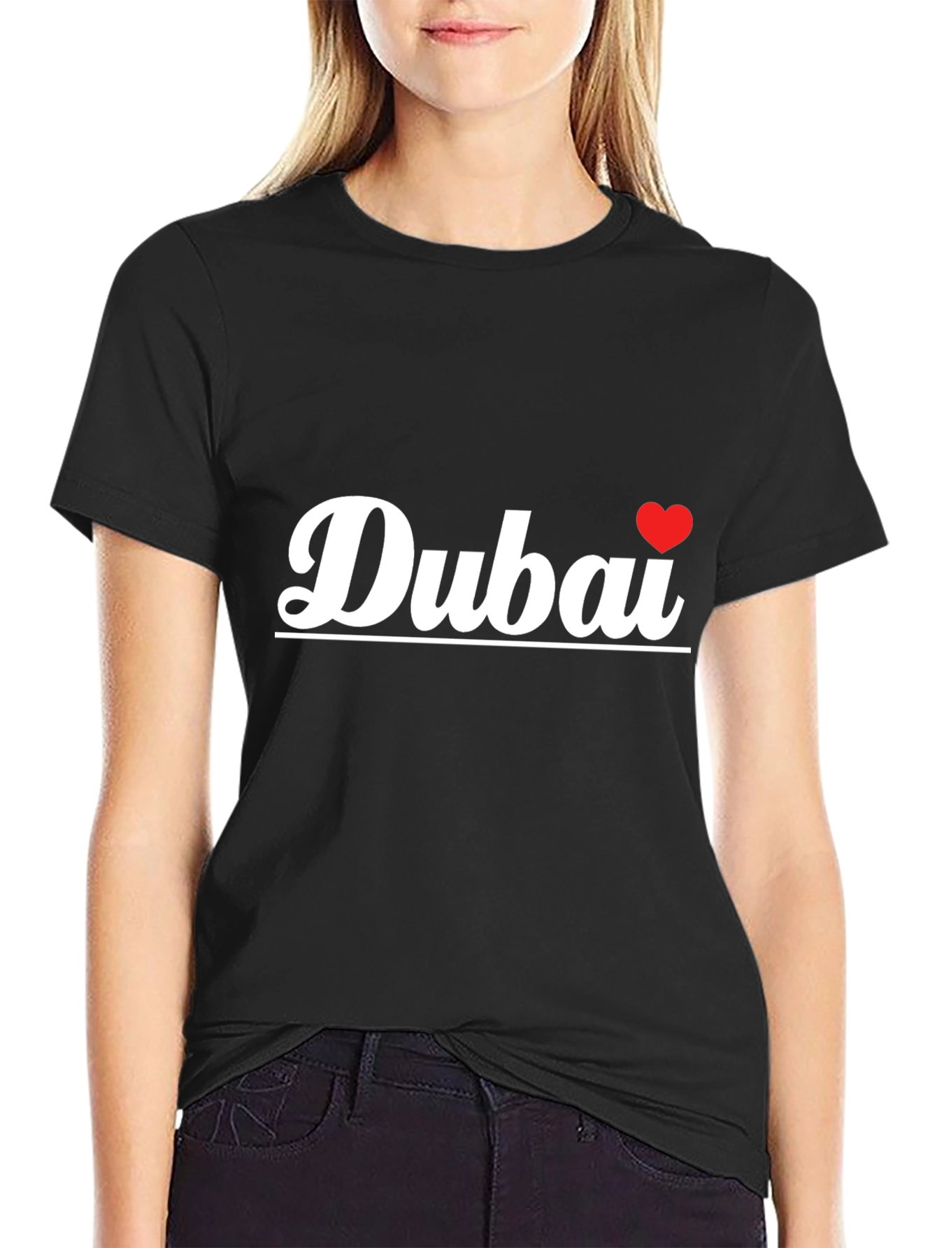 Dubai Love Graphic Tee - Trendy Black T-Shirt