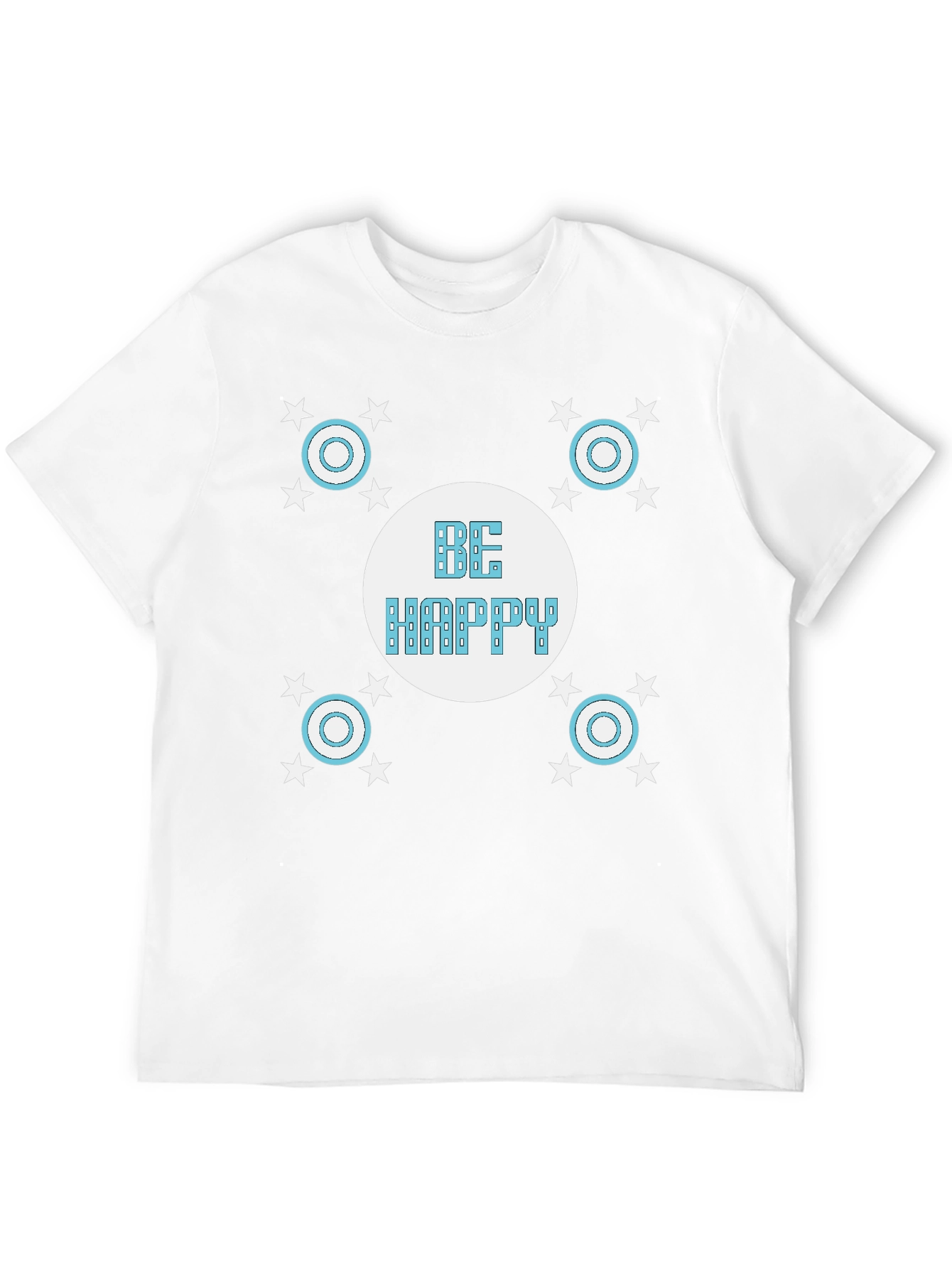 Be Happy Black Graphic T-Shirt