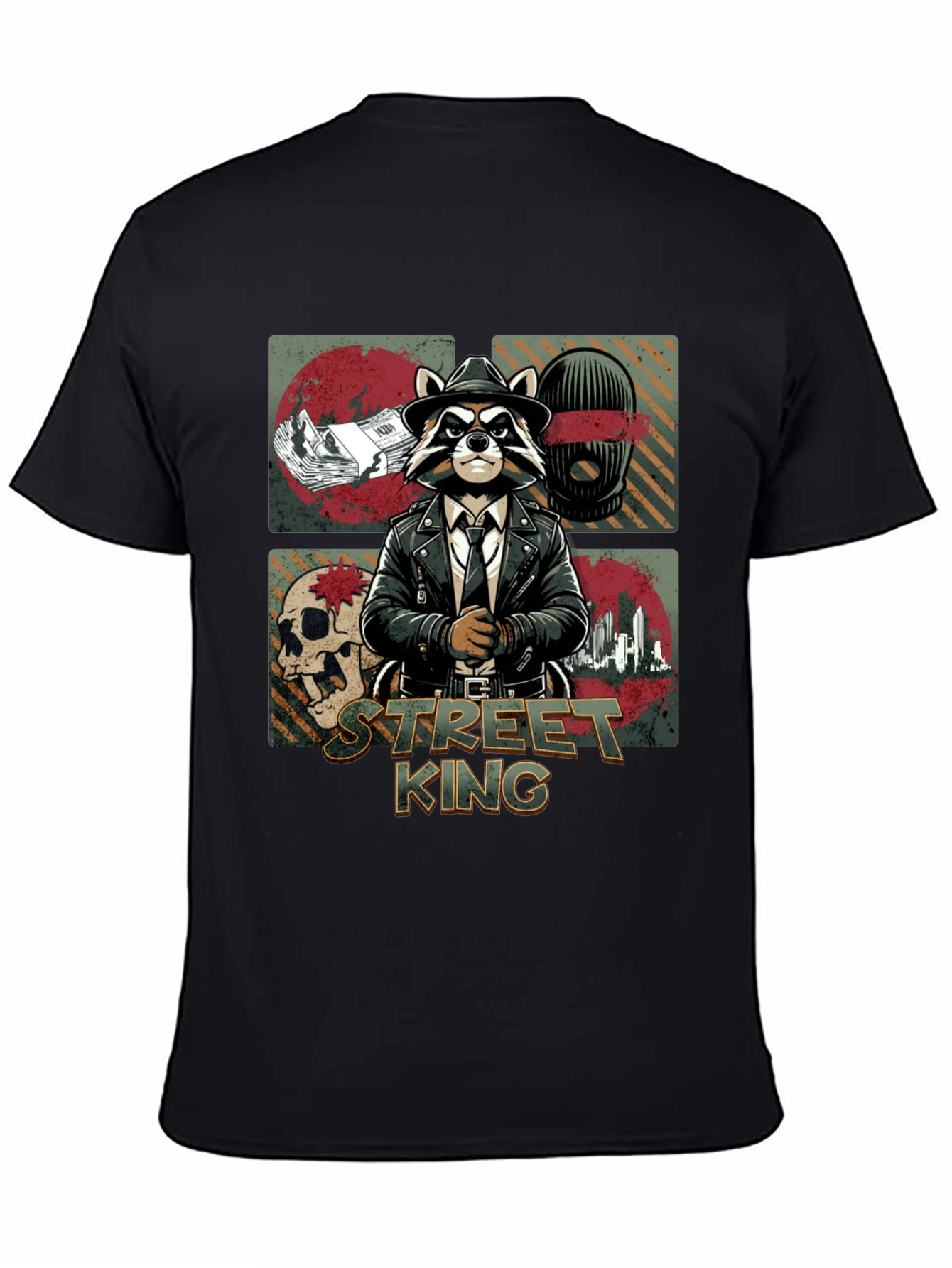 Street King Raccoon Graphic T-Shirt