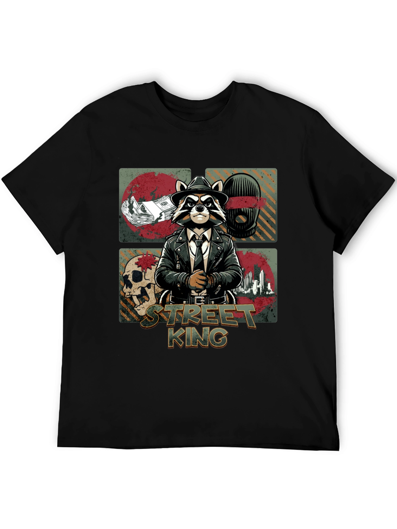 Street King Raccoon Graphic T-Shirt