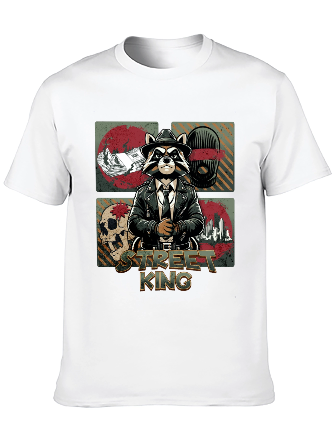 Street King Raccoon Graphic T-Shirt