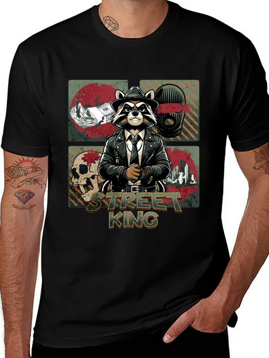 Street King Raccoon Graphic T-Shirt