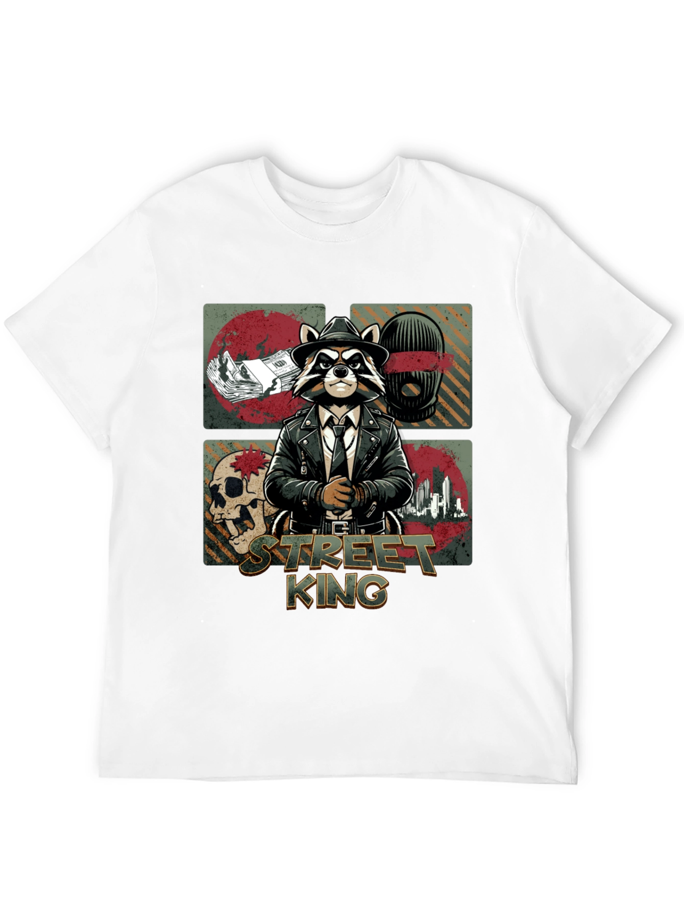 Street King Raccoon Graphic T-Shirt