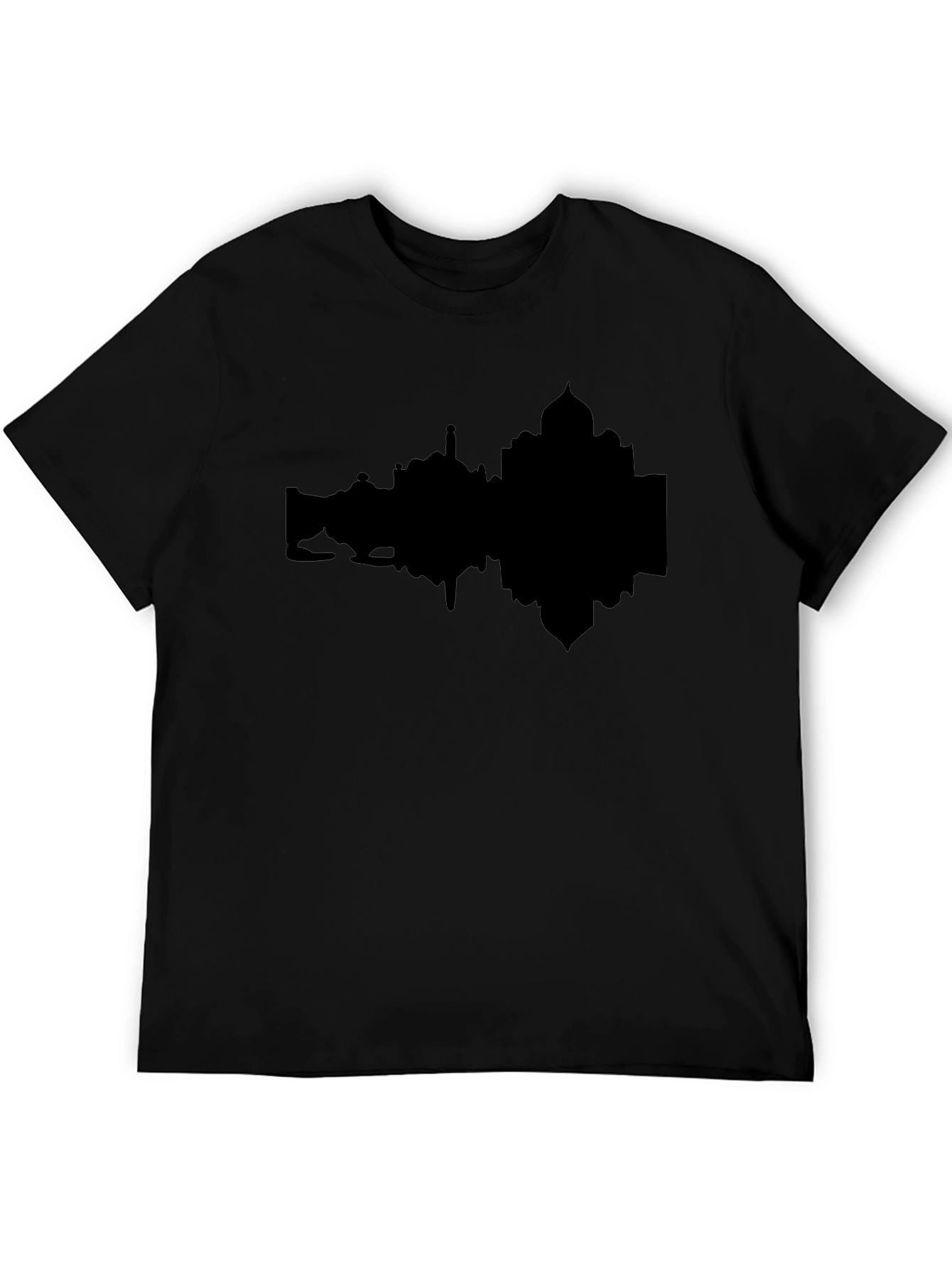 Taj Mahal Silhouette Graphic Tee - Black Cotton T-Shirt