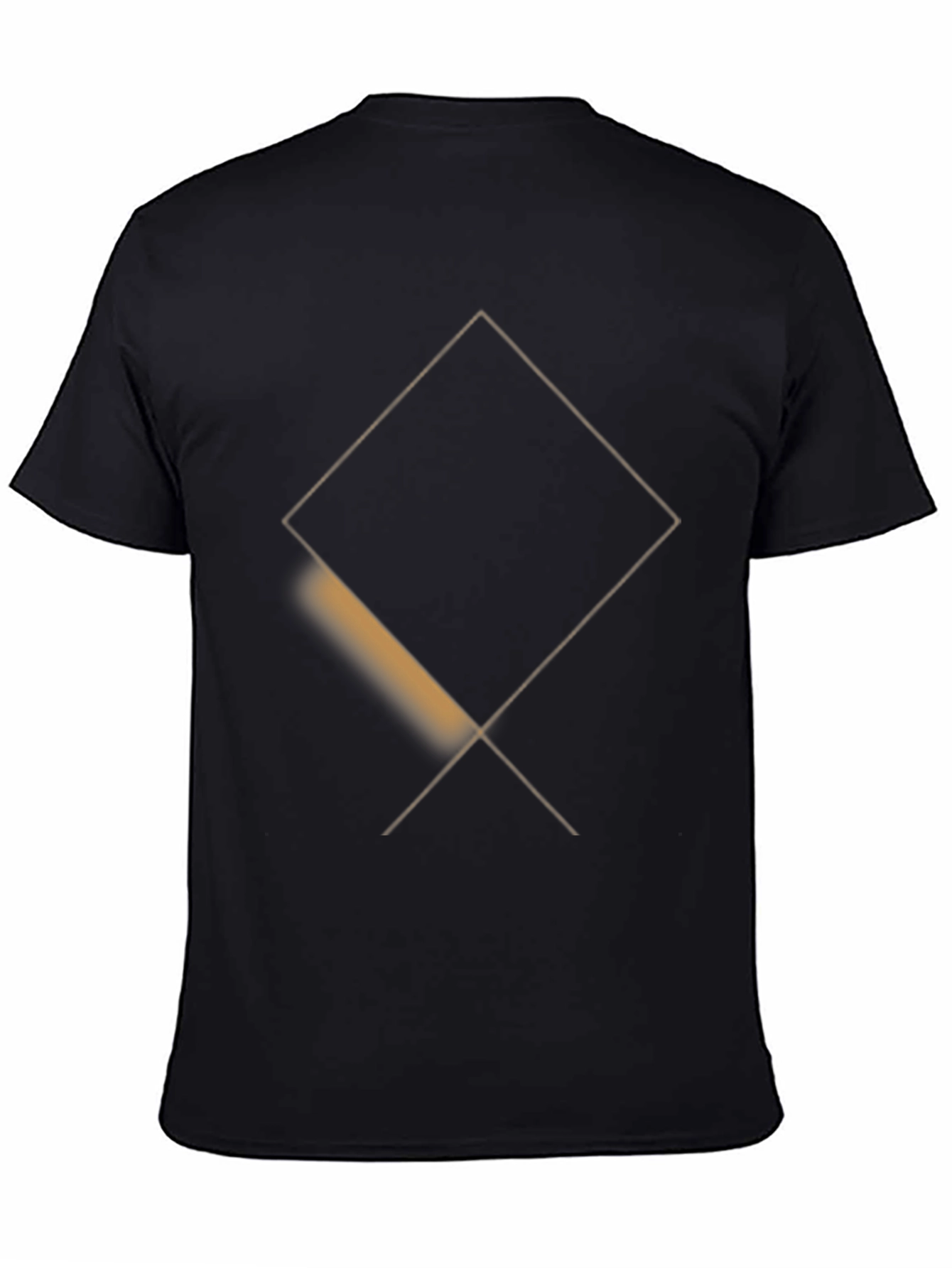 Mens Black T-Shirt with Geometric Square Design