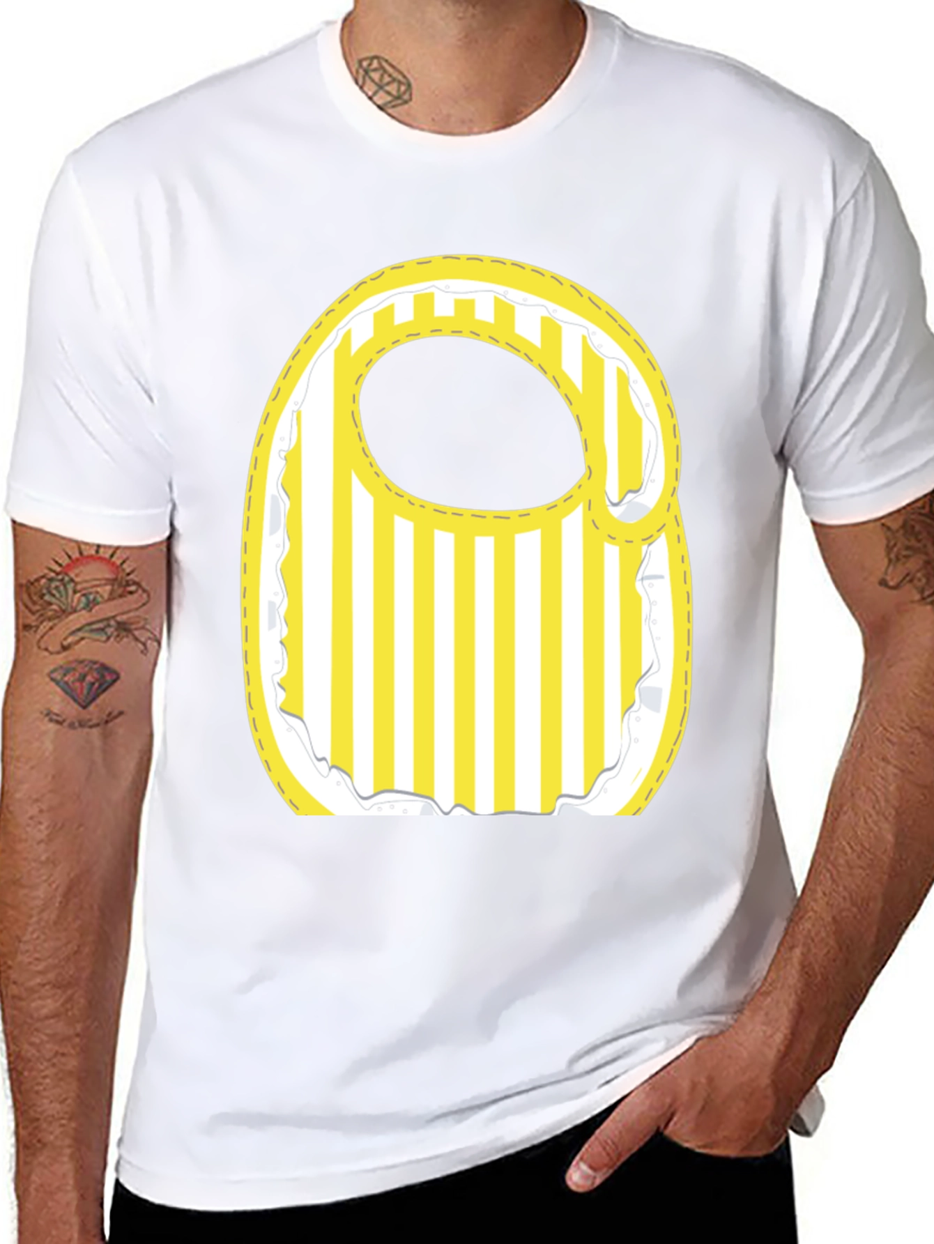 Stylish Striped Baby Bib Graphic Tee