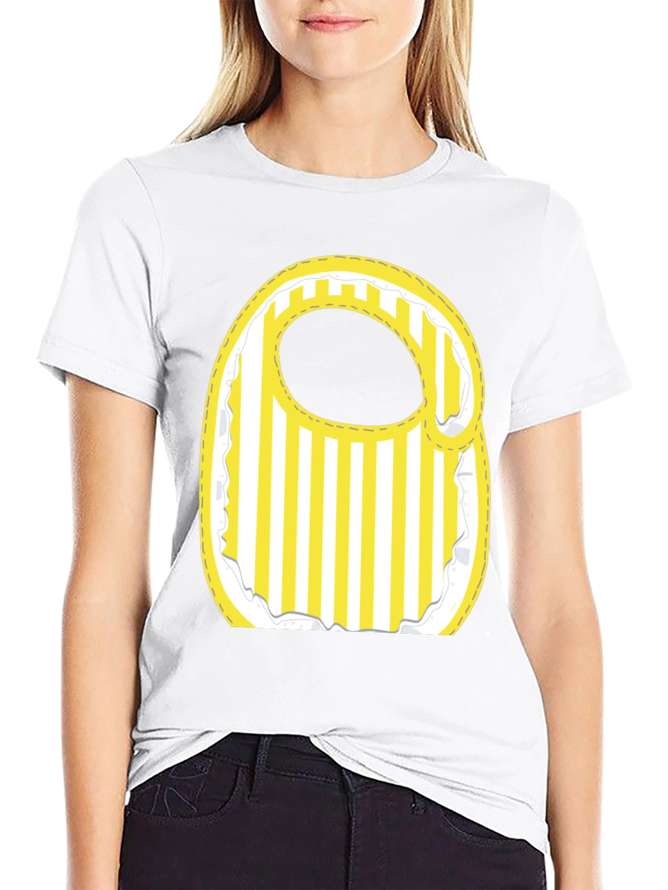 Stylish Striped Baby Bib Graphic Tee