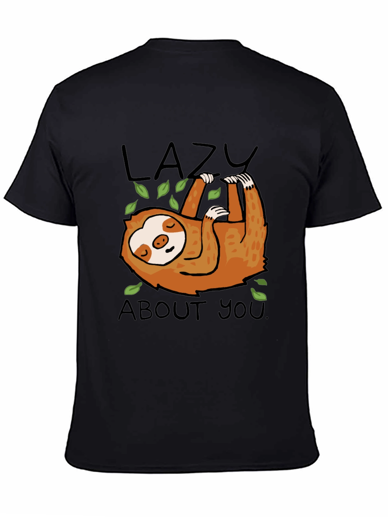 Lazy Sloth Graphic Tee - Mens Black T-Shirt