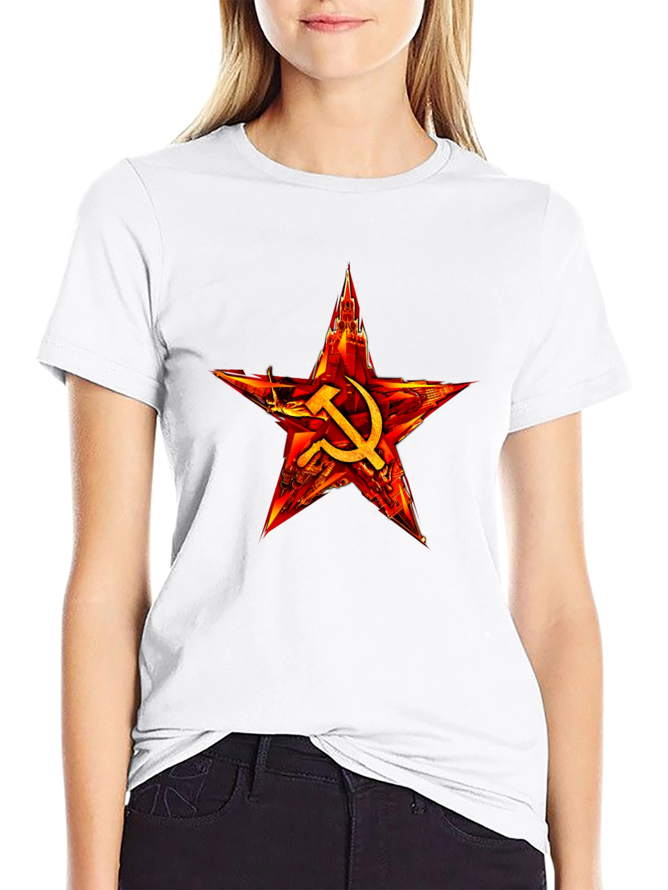 Red Star Hammer & Sickle Graphic T-Shirt