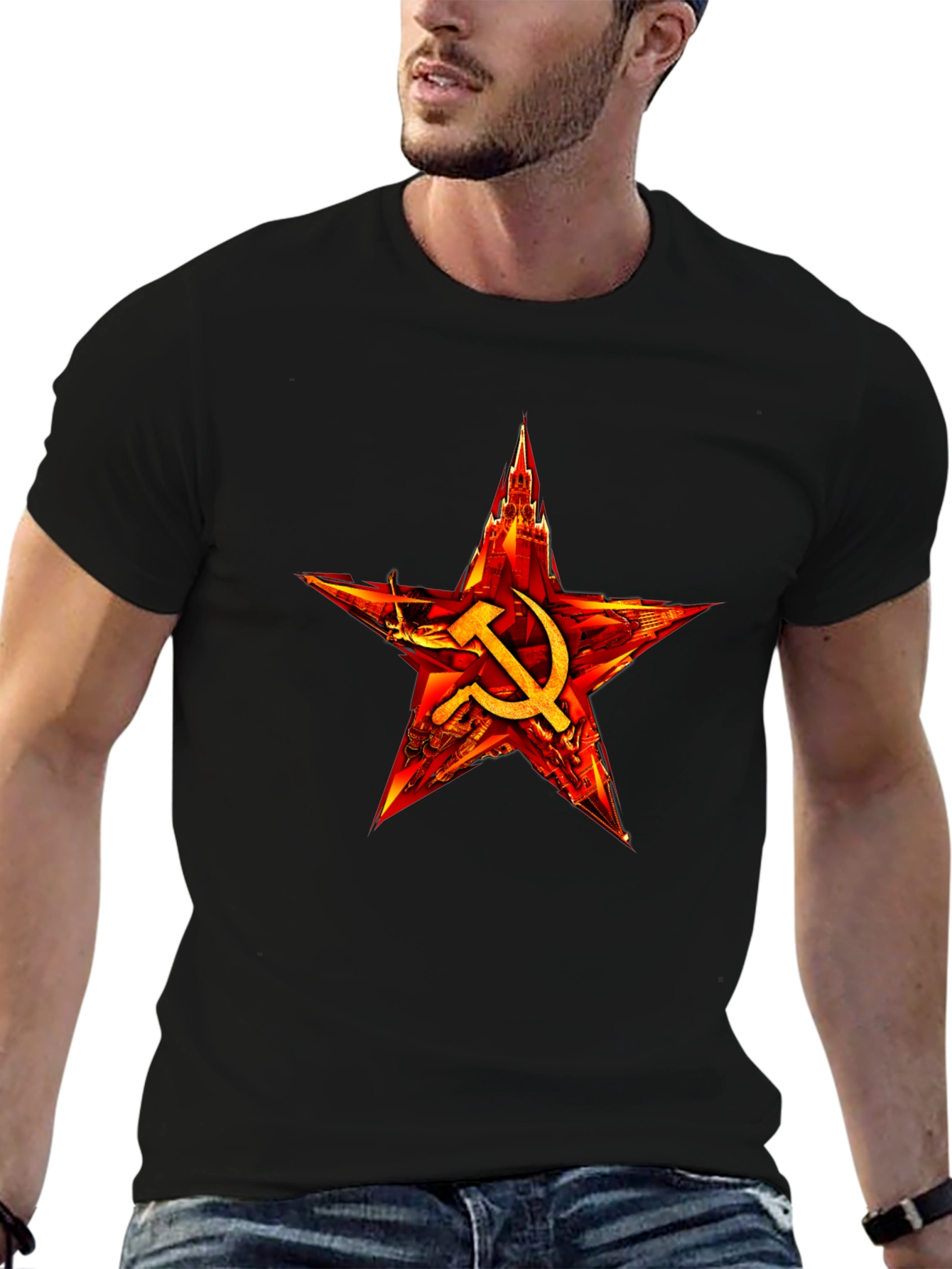 Red Star Hammer & Sickle Graphic T-Shirt