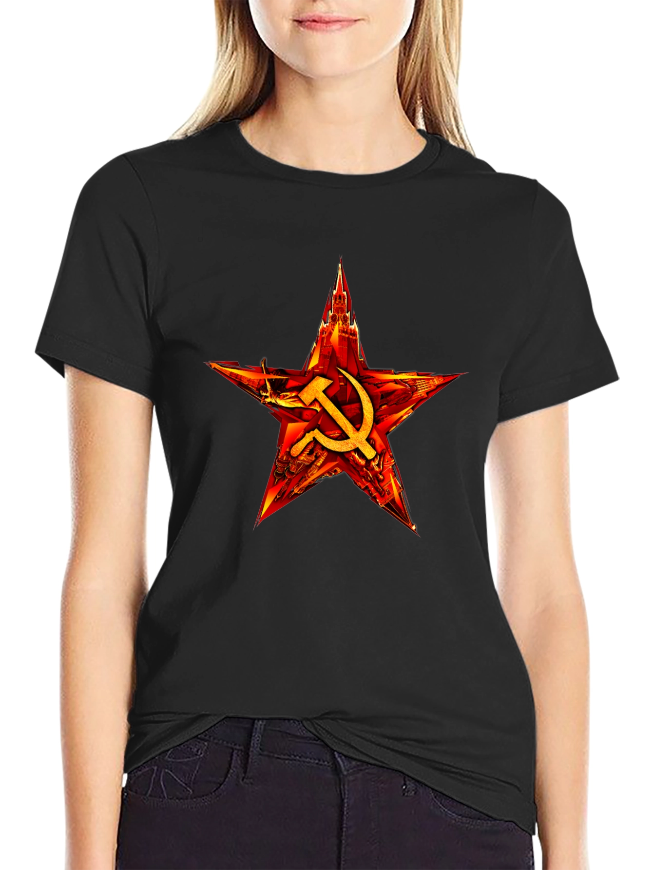 Red Star Hammer & Sickle Graphic T-Shirt
