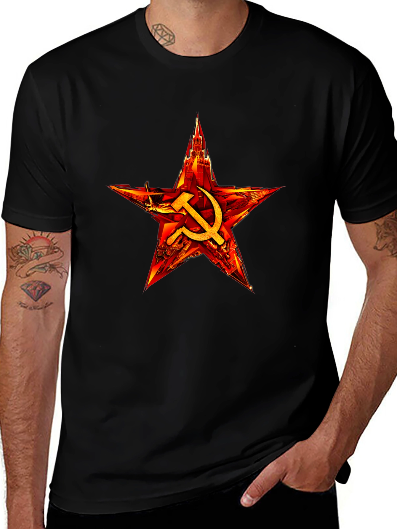 Red Star Hammer & Sickle Graphic T-Shirt