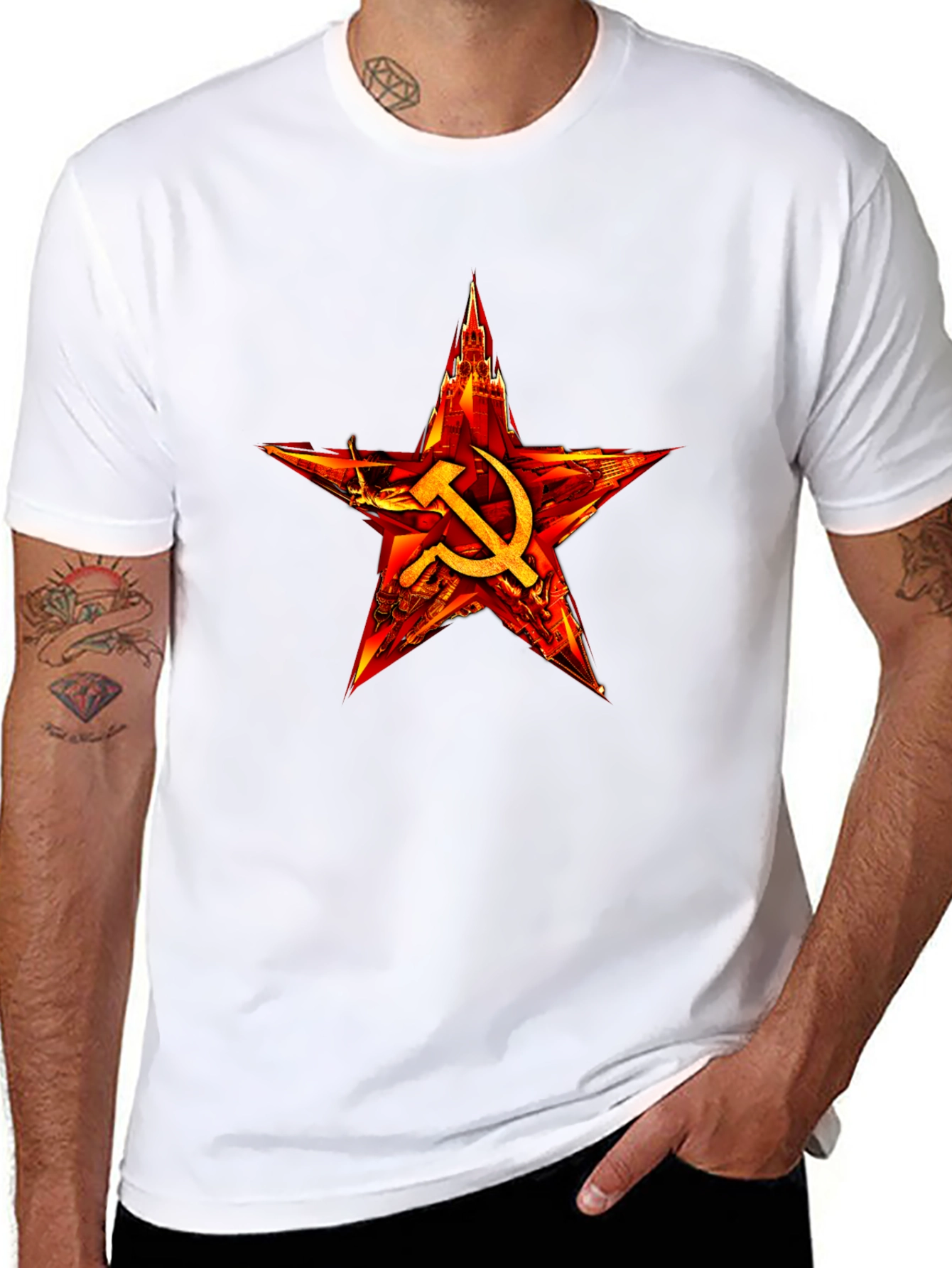 Red Star Hammer & Sickle Graphic T-Shirt