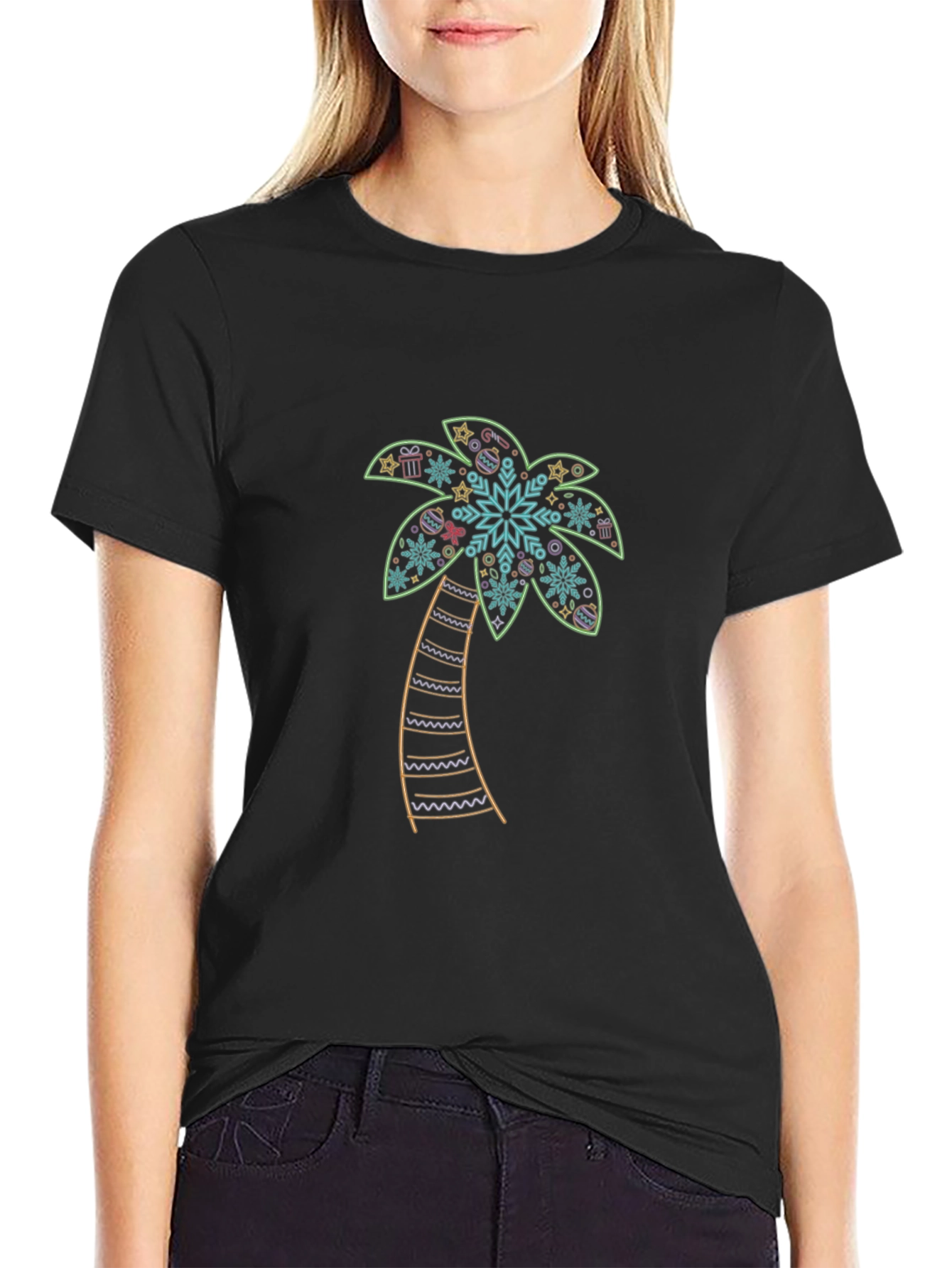 Festive Palm Tree Graphic Tee