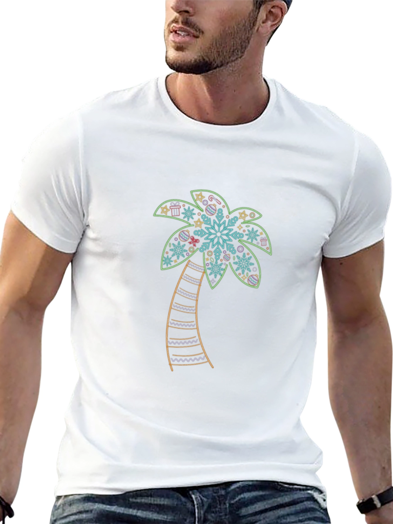 Festive Palm Tree Graphic Tee