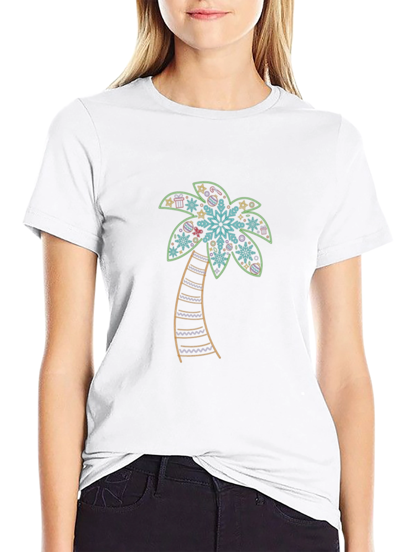 Festive Palm Tree Graphic Tee