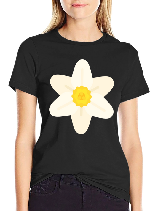 Daffodil Flower Graphic T-Shirt - Black