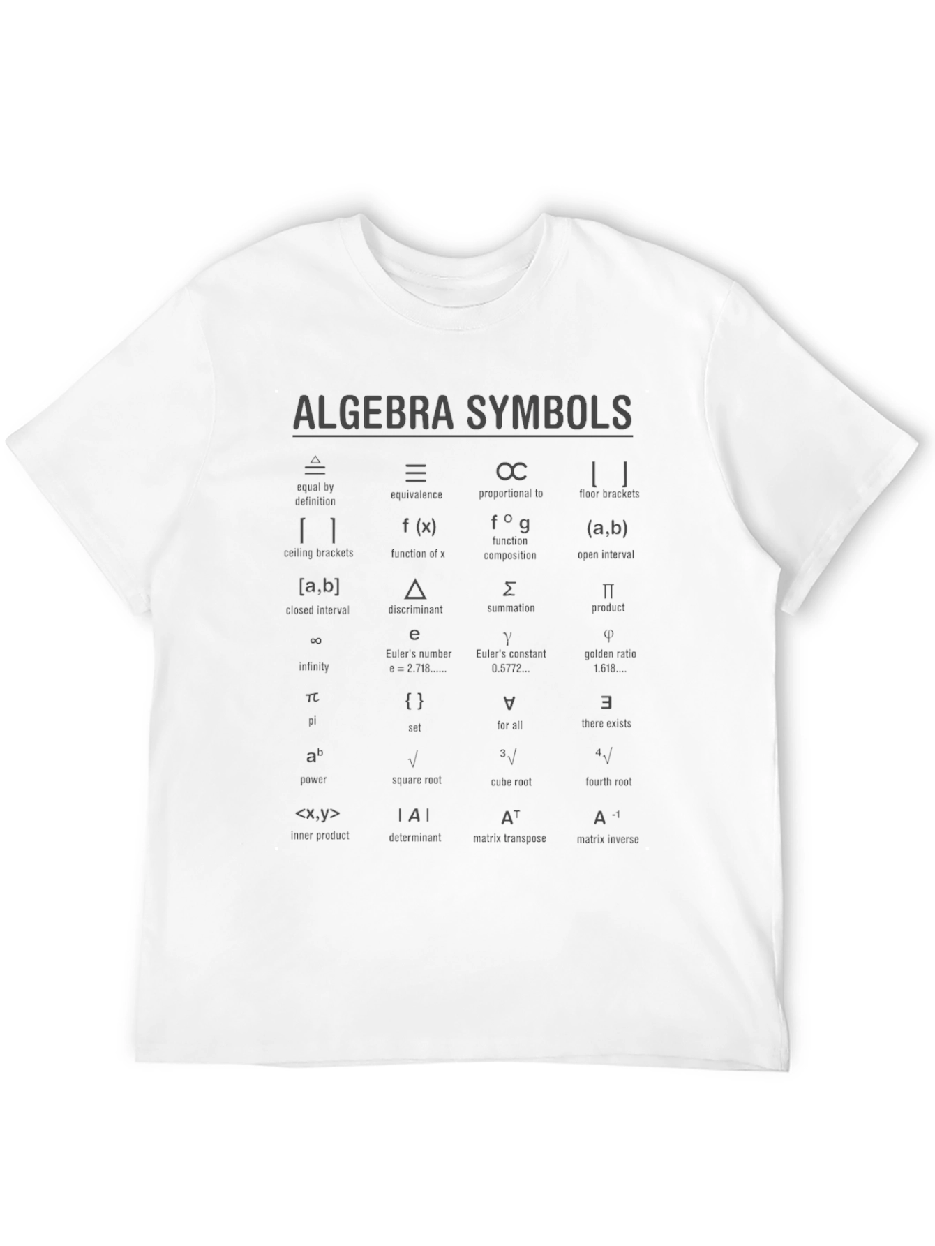 Algebra Symbols Graphic T-Shirt - Math Geek Tee