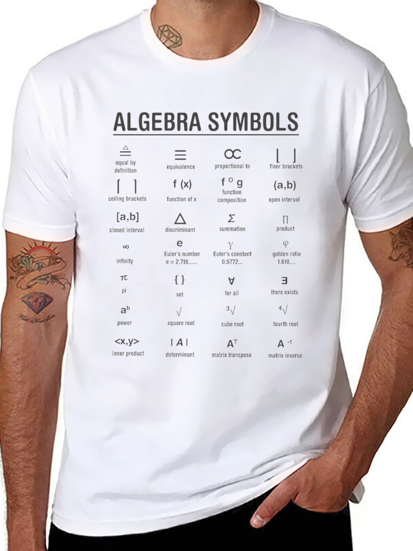 Algebra Symbols Graphic T-Shirt - Math Geek Tee