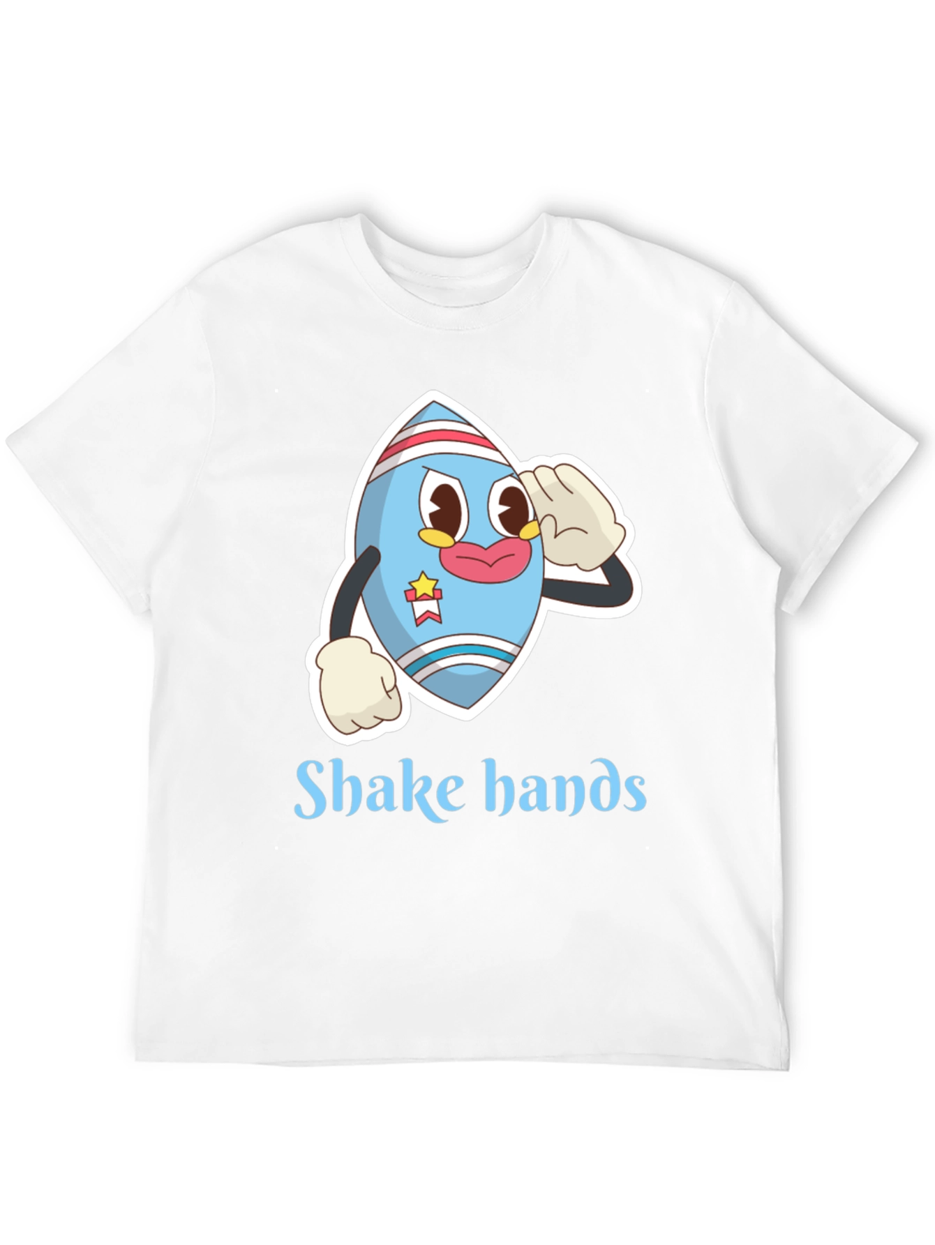 Cartoon Character Tee - Shake Hands Design