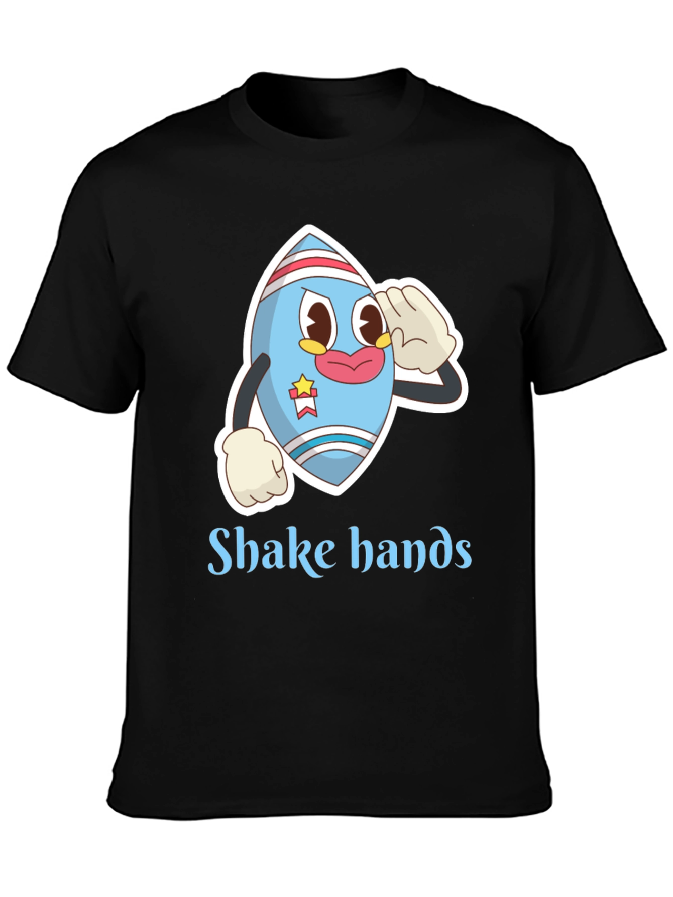 Cartoon Character Tee - Shake Hands Design