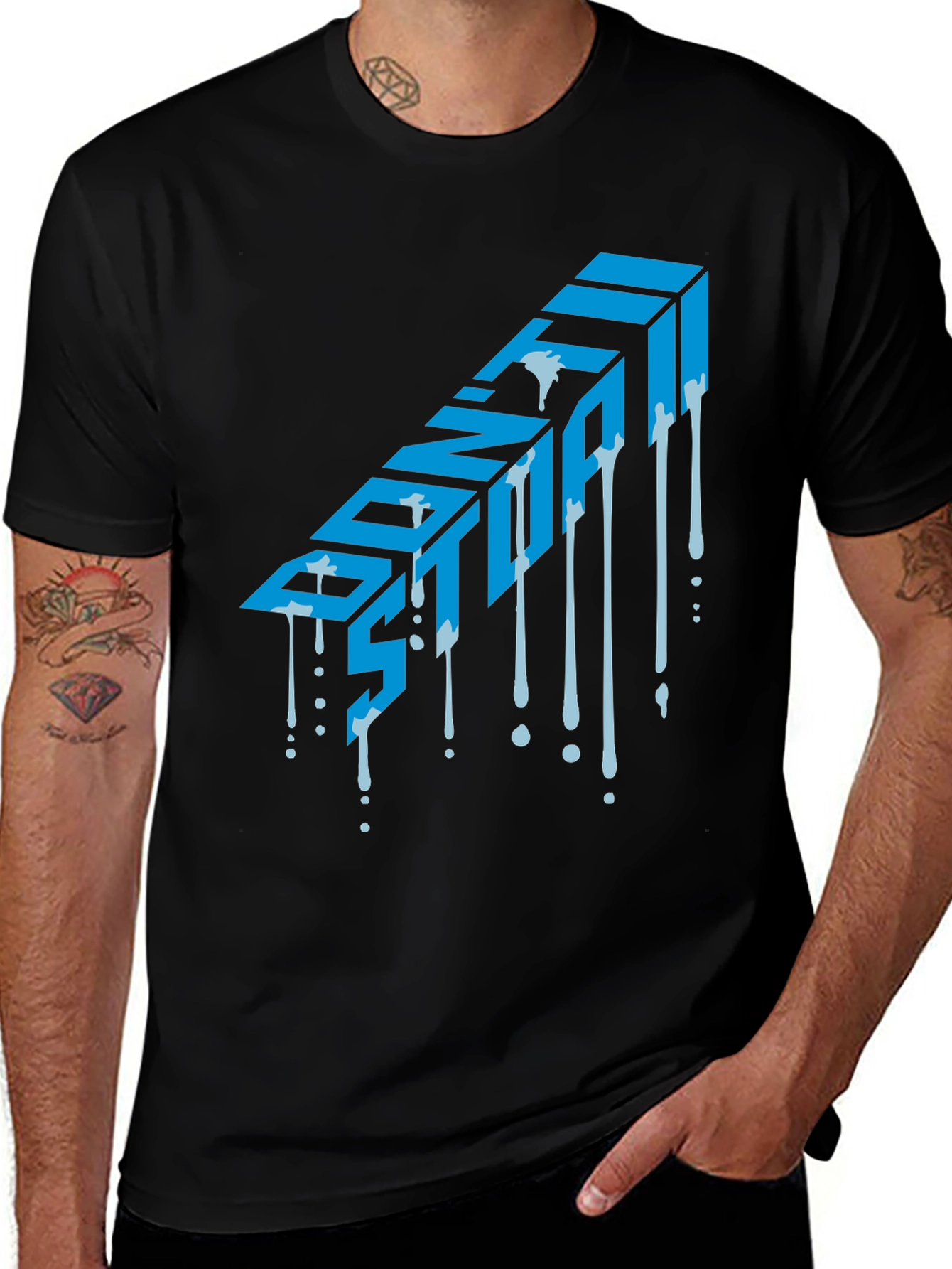 Dont Stop Graphic T-Shirt - Mens Black Tee