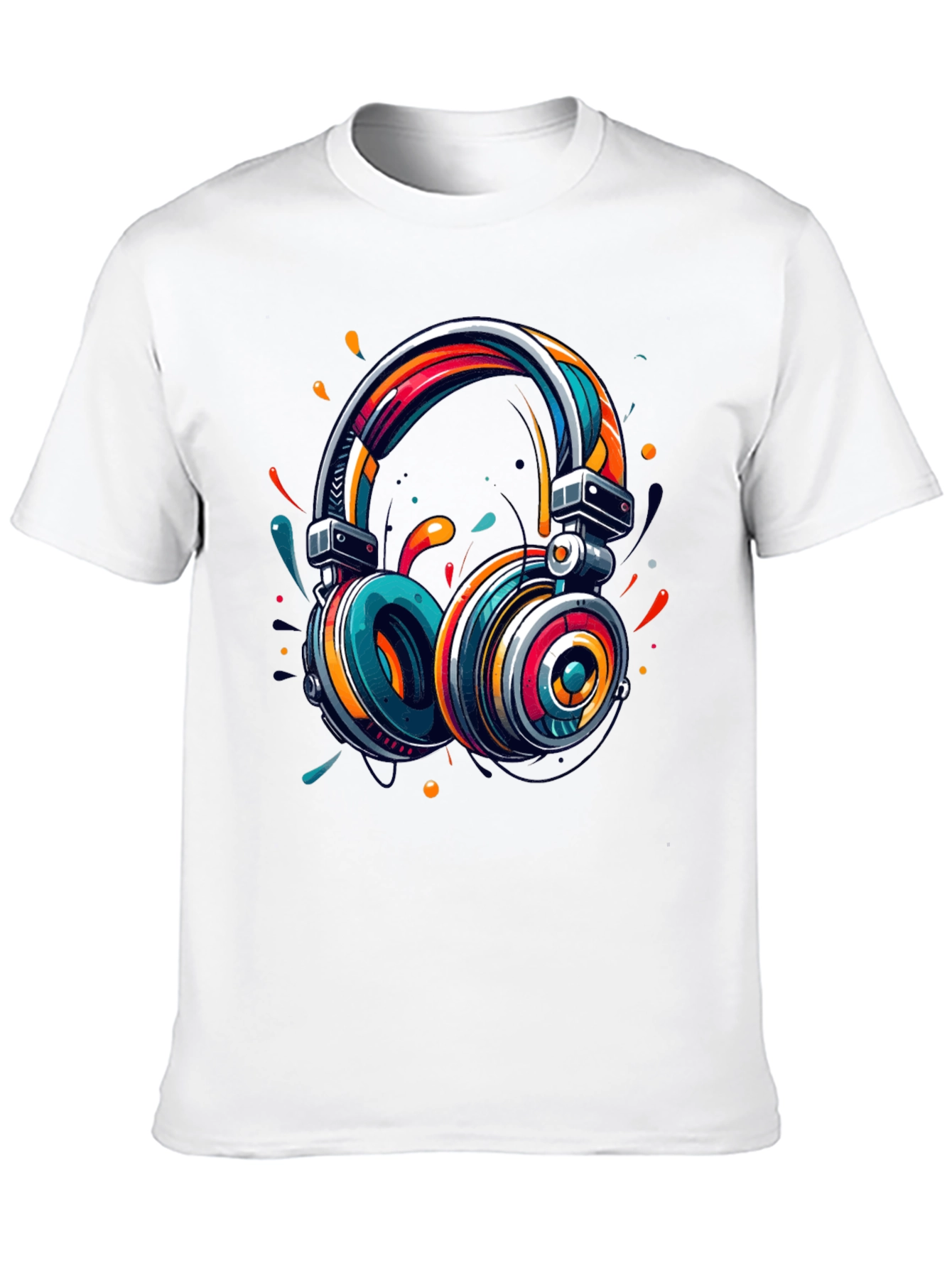 Vibrant Headphones Graphic T-Shirt