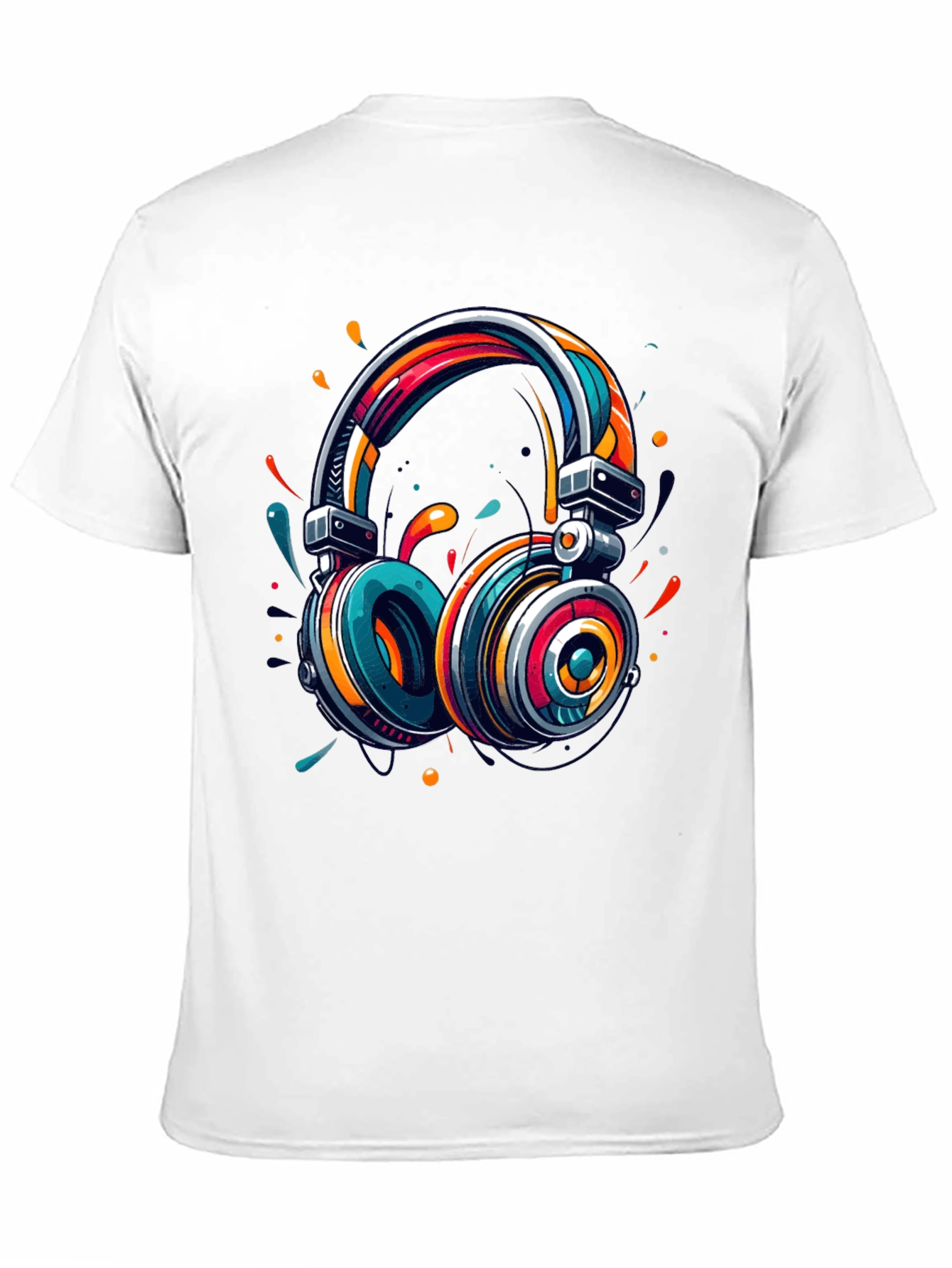 Vibrant Headphones Graphic T-Shirt