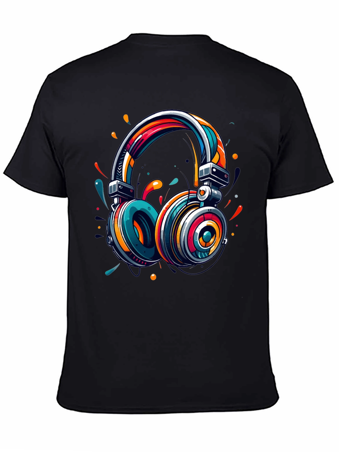 Vibrant Headphones Graphic T-Shirt
