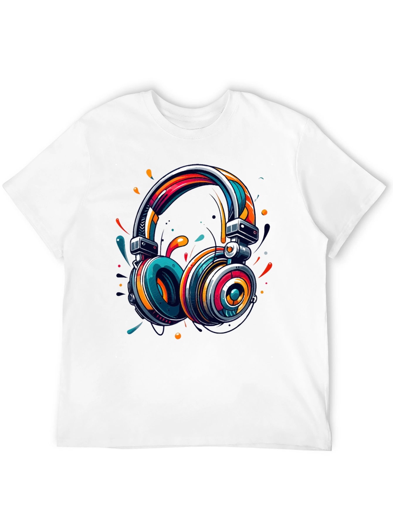 Vibrant Headphones Graphic T-Shirt