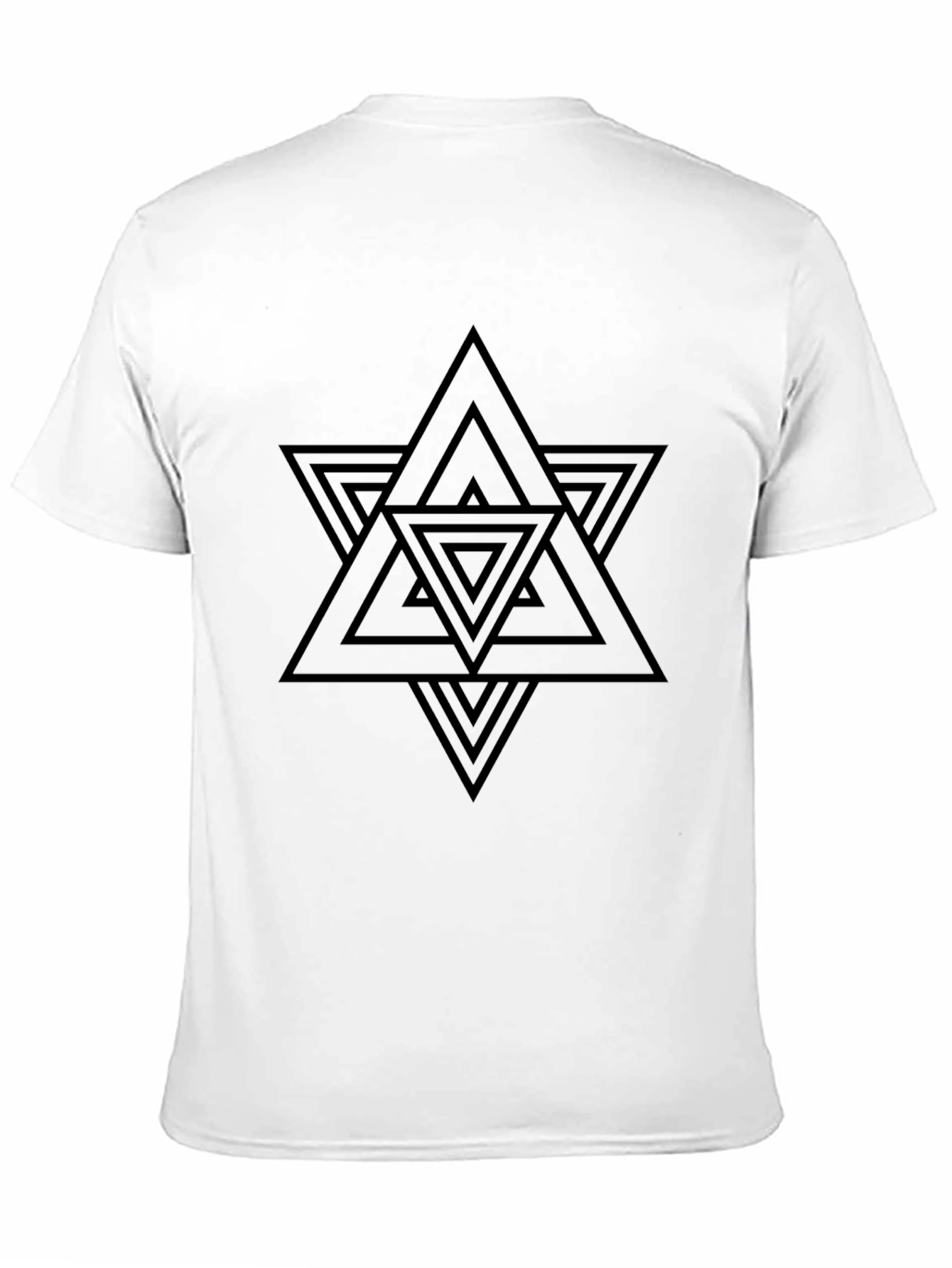 Geometric Triangle Star Graphic Black T-Shirt